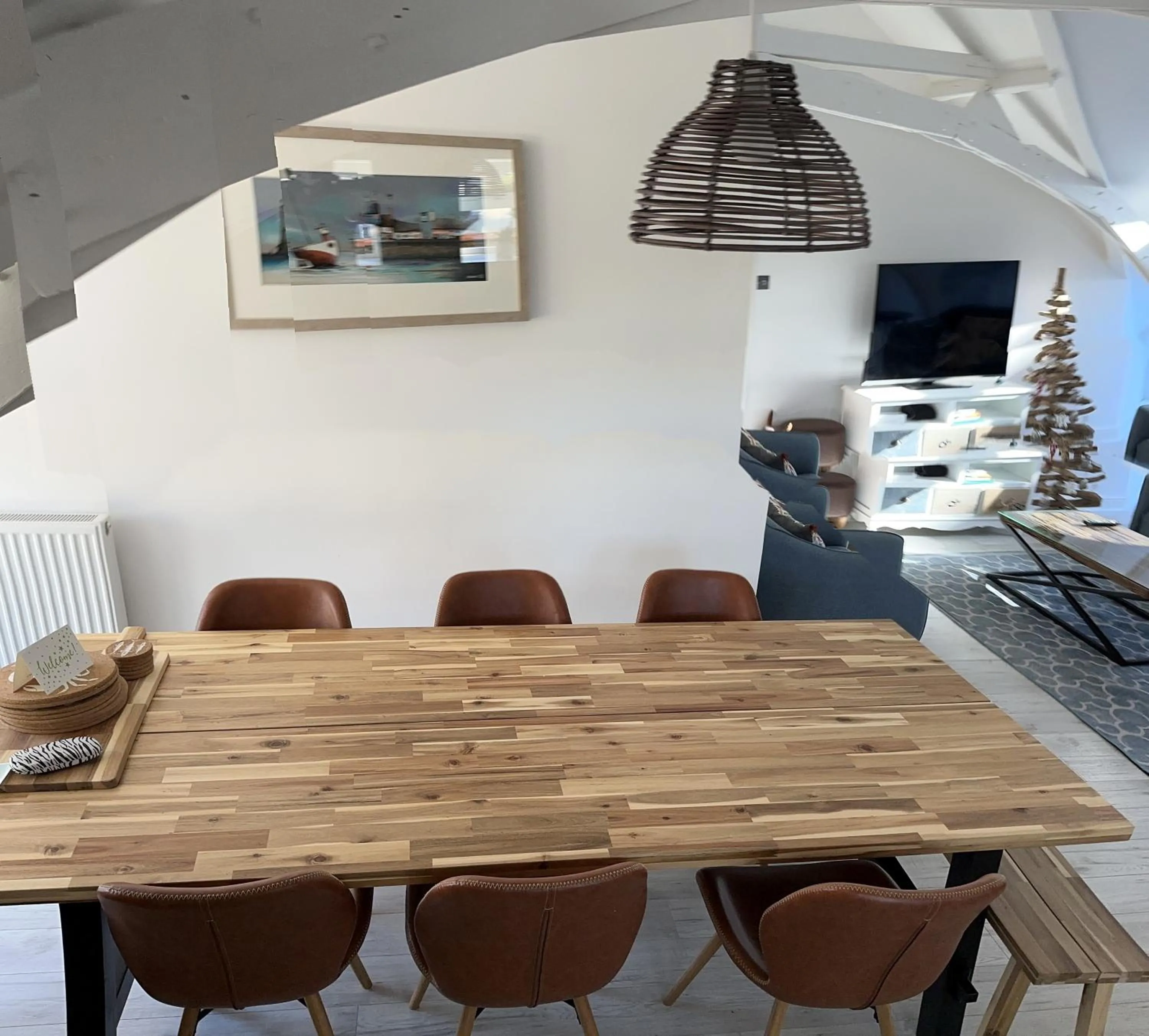 Dining area in Beautiful, spacious 3 bed Brixham apartment