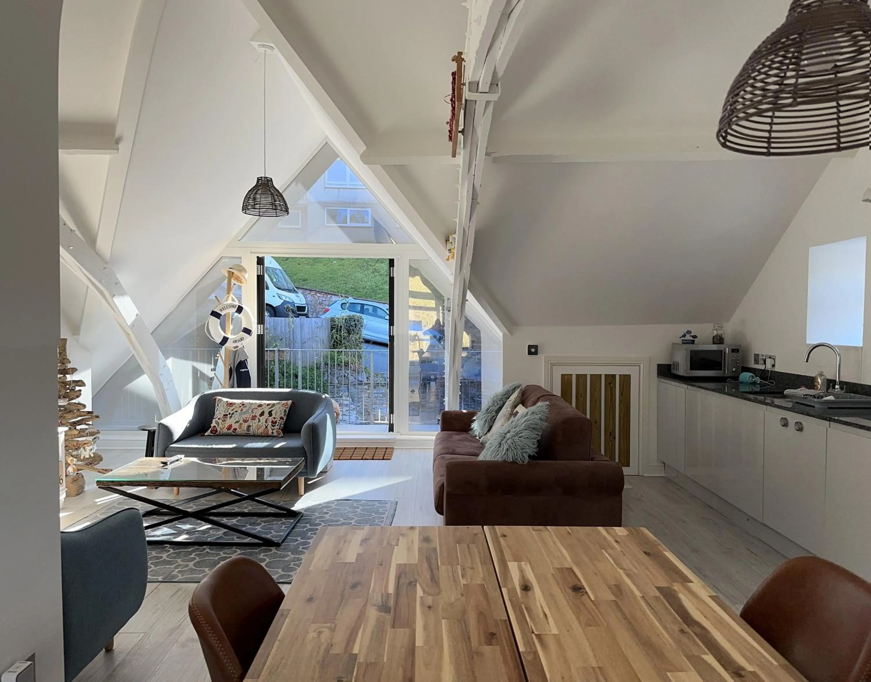 Dining area in Beautiful, spacious 3 bed Brixham apartment