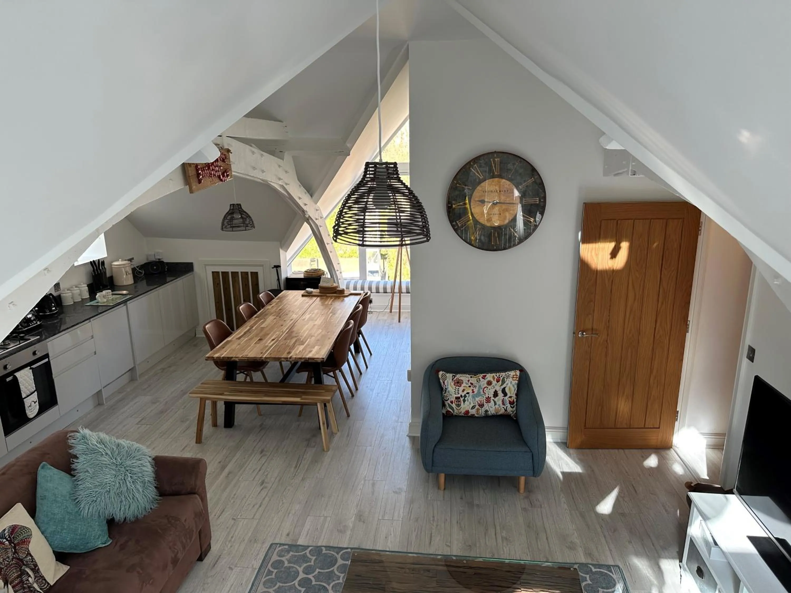 Dining area in Beautiful, spacious 3 bed Brixham apartment