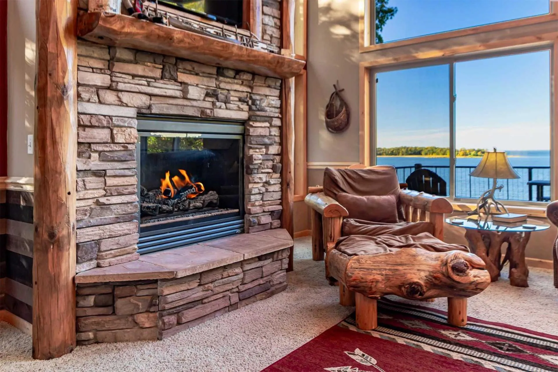 Spacious Leech Lake Home on 2 Private Acres, 200' of lake shore 15 Minutes to Walker with boat lift, dock, swimming, fire pit