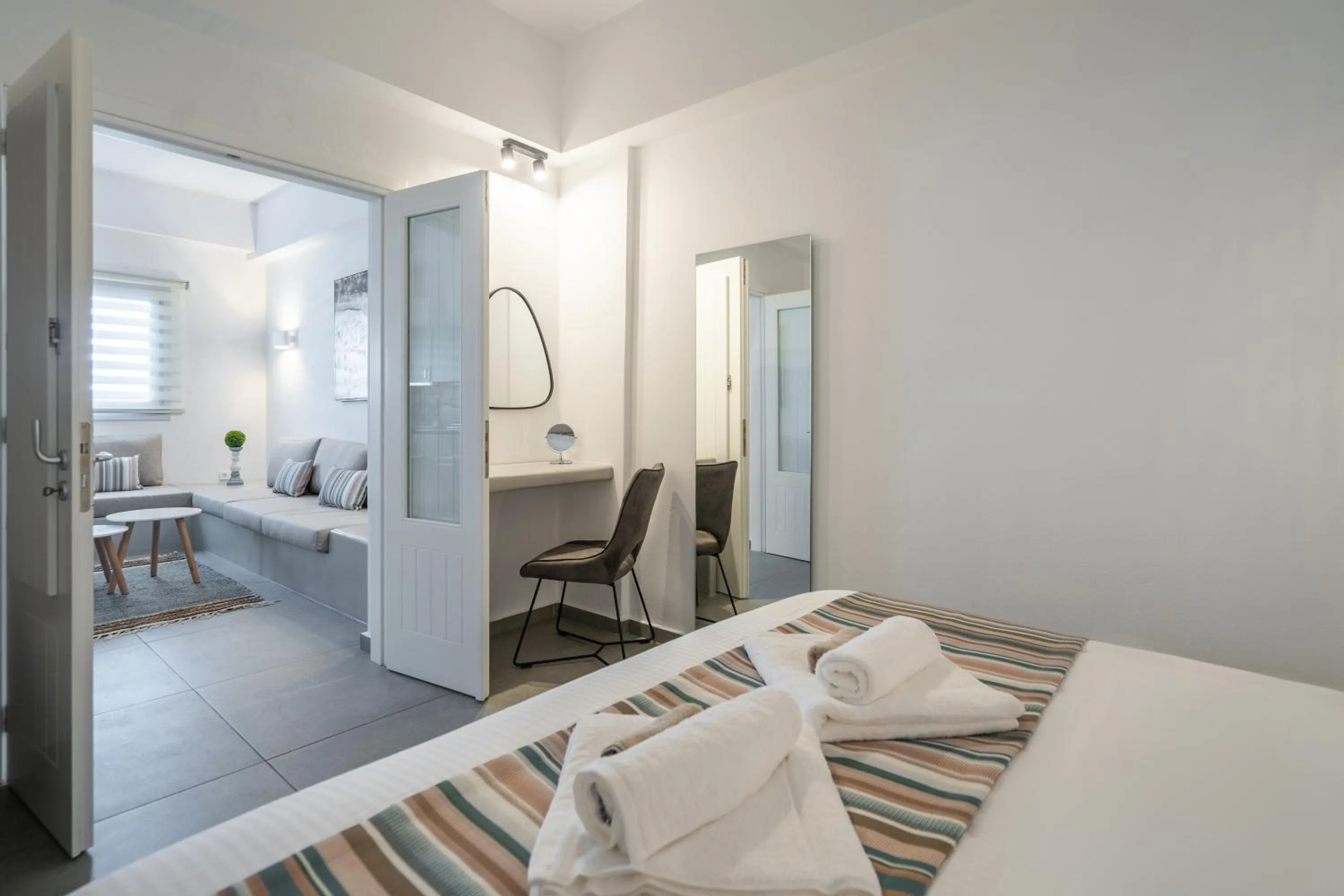 Bed in SN Santorini Apartments