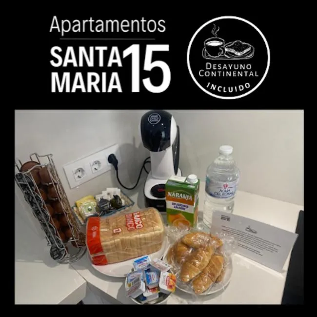 Continental breakfast in Apartamentos Santa María 15