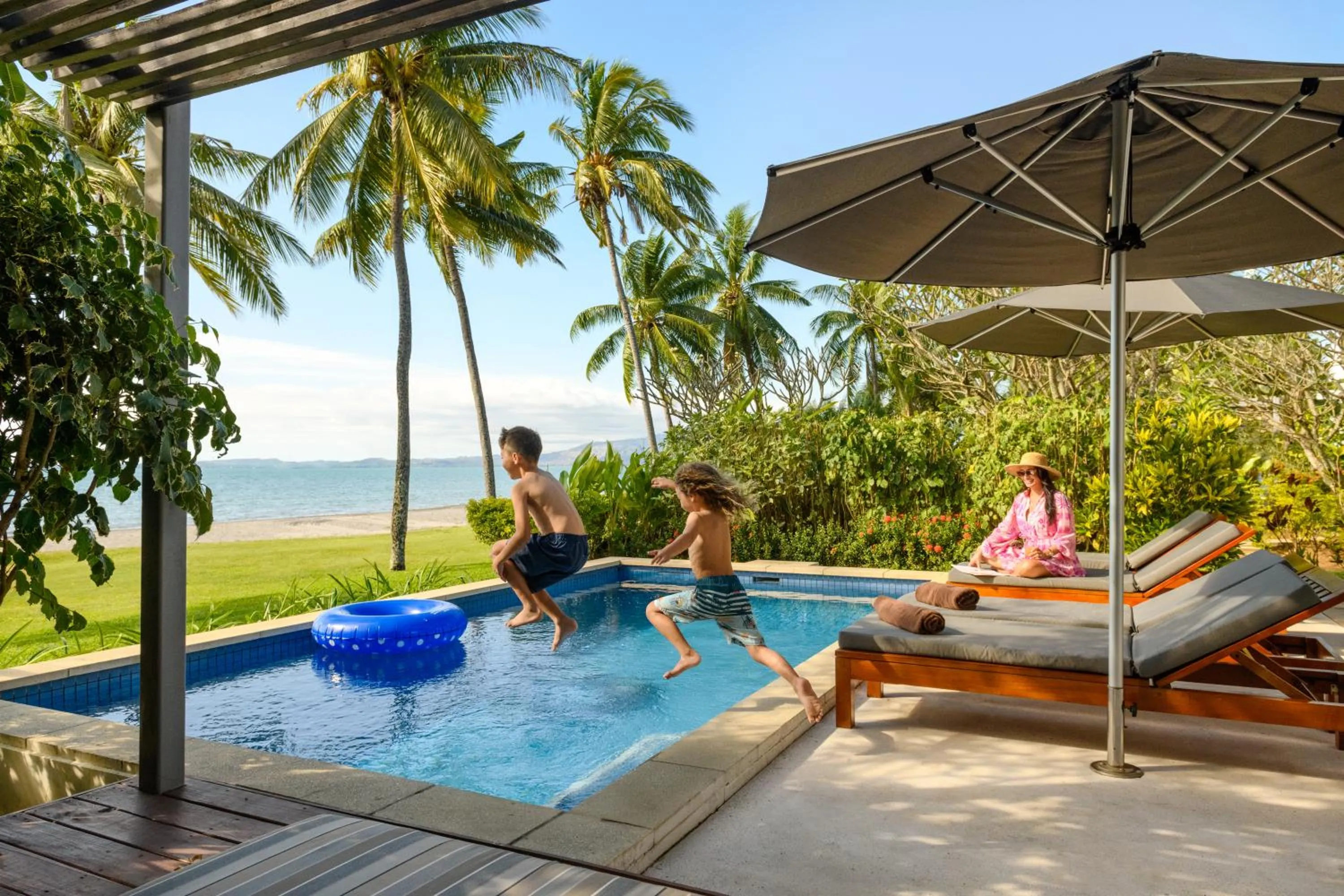 Pool view in Hilton Fiji Beach Resort and Spa