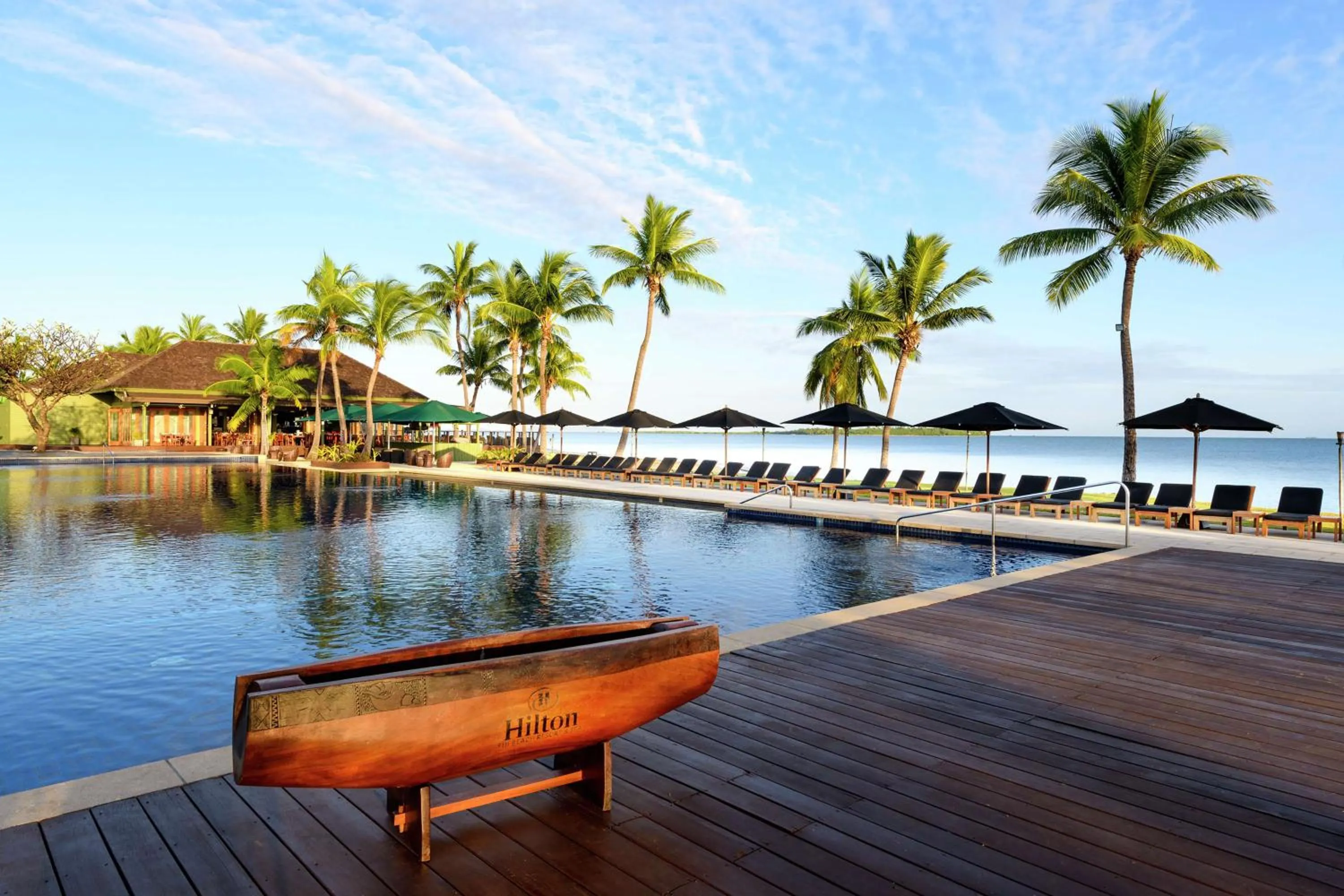 Pool view in Hilton Fiji Beach Resort and Spa