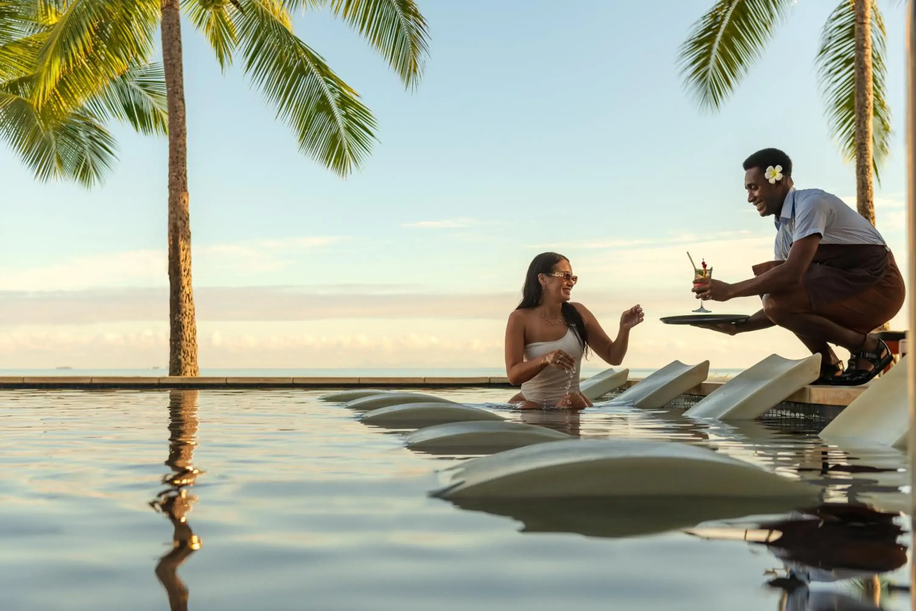 Swimming pool in Hilton Fiji Beach Resort and Spa Swimming pool in Hilton Fiji Beach Resort and Spa