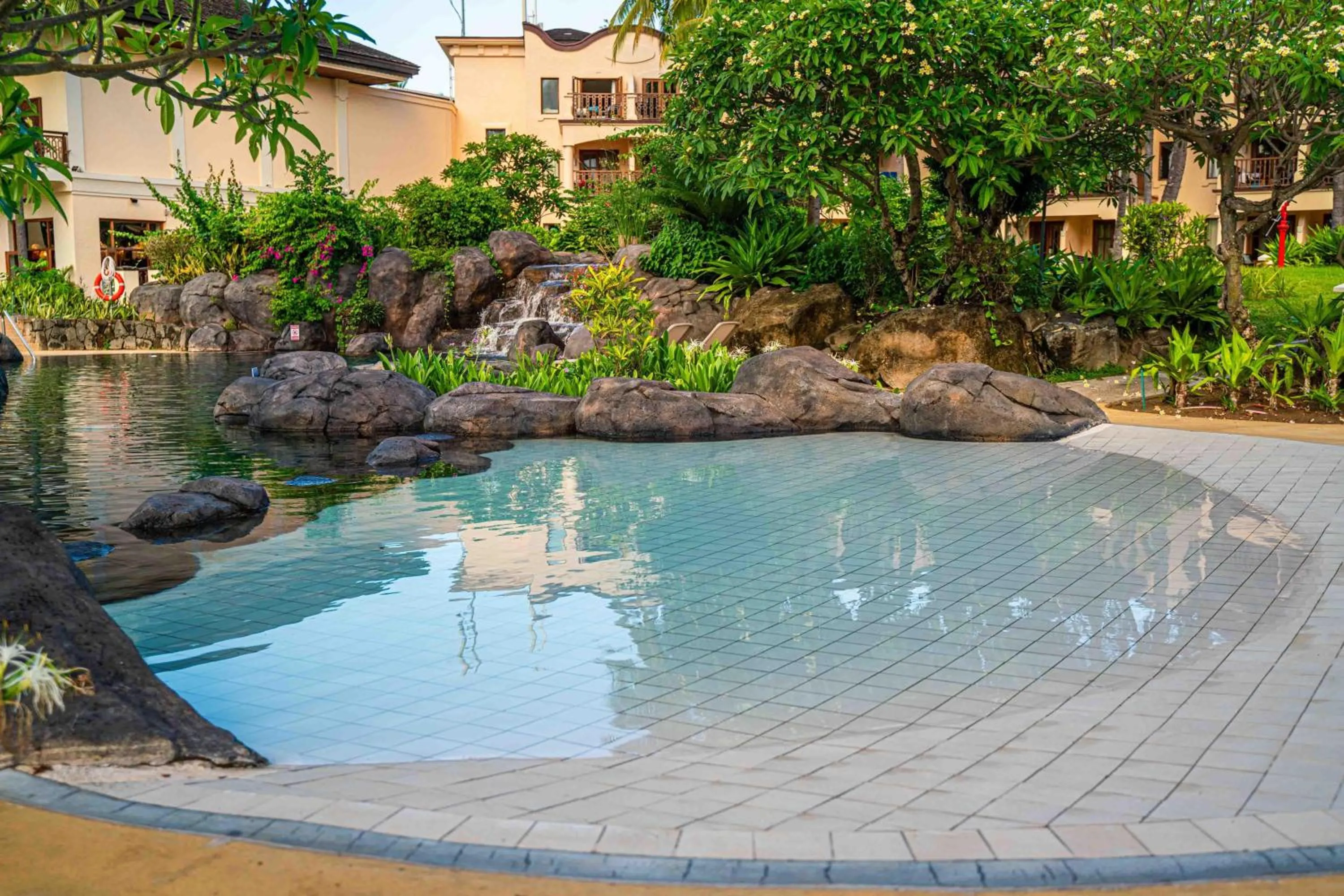 Pool view in Hilton Mauritius Resort & Spa
