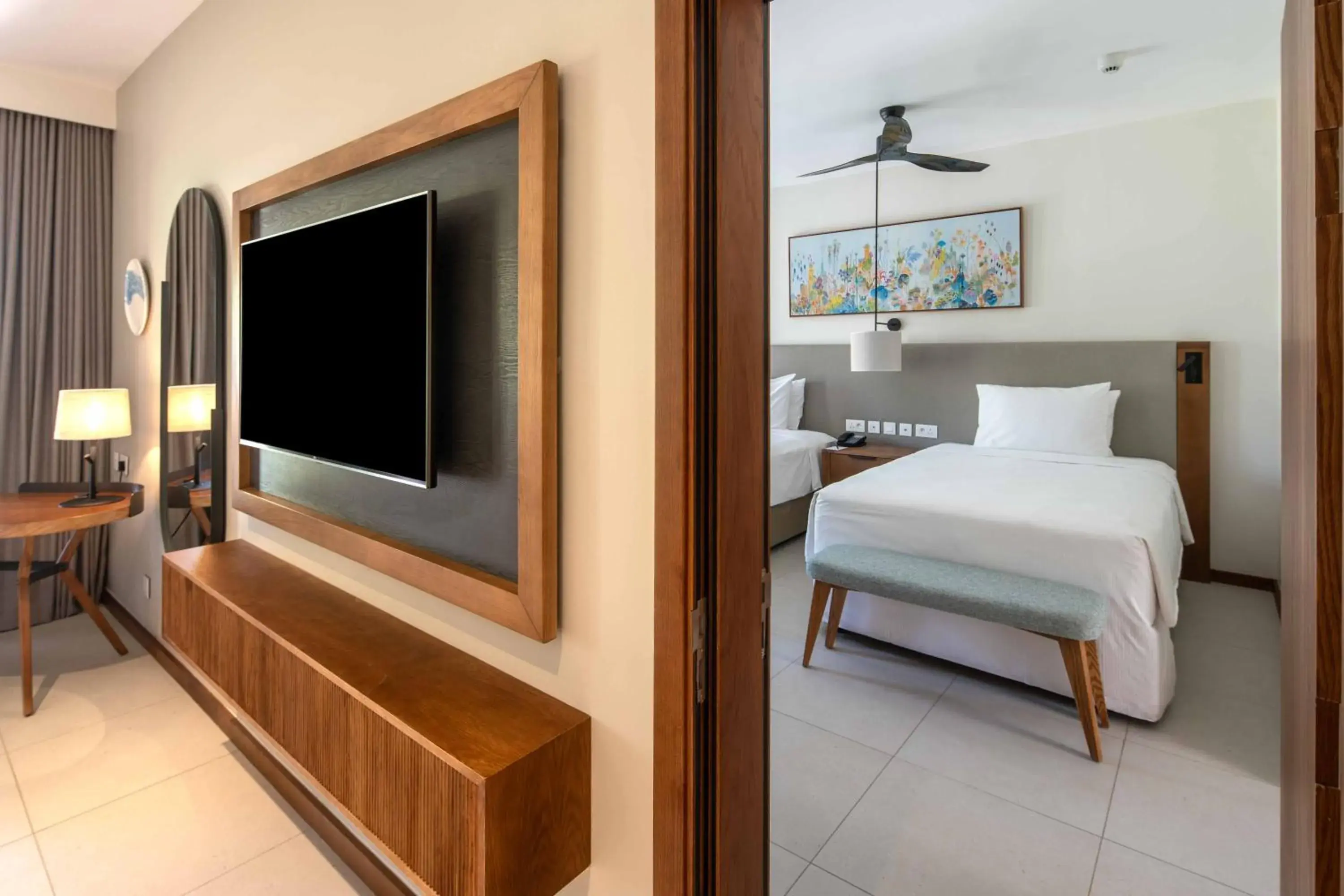 Garden view, Bed in Hilton Mauritius Resort & Spa Garden view, Bed in Hilton Mauritius Resort & Spa