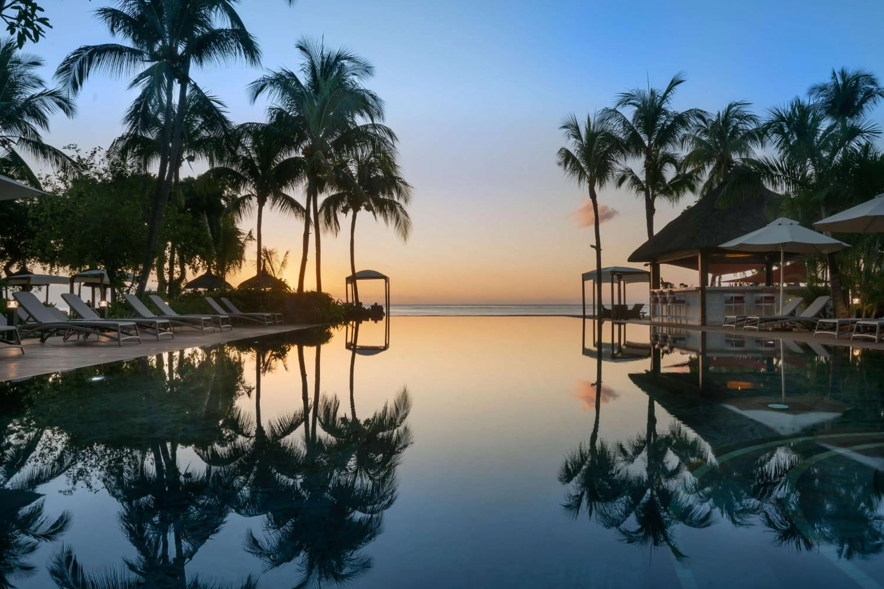 Pool view in Hilton Mauritius Resort & Spa