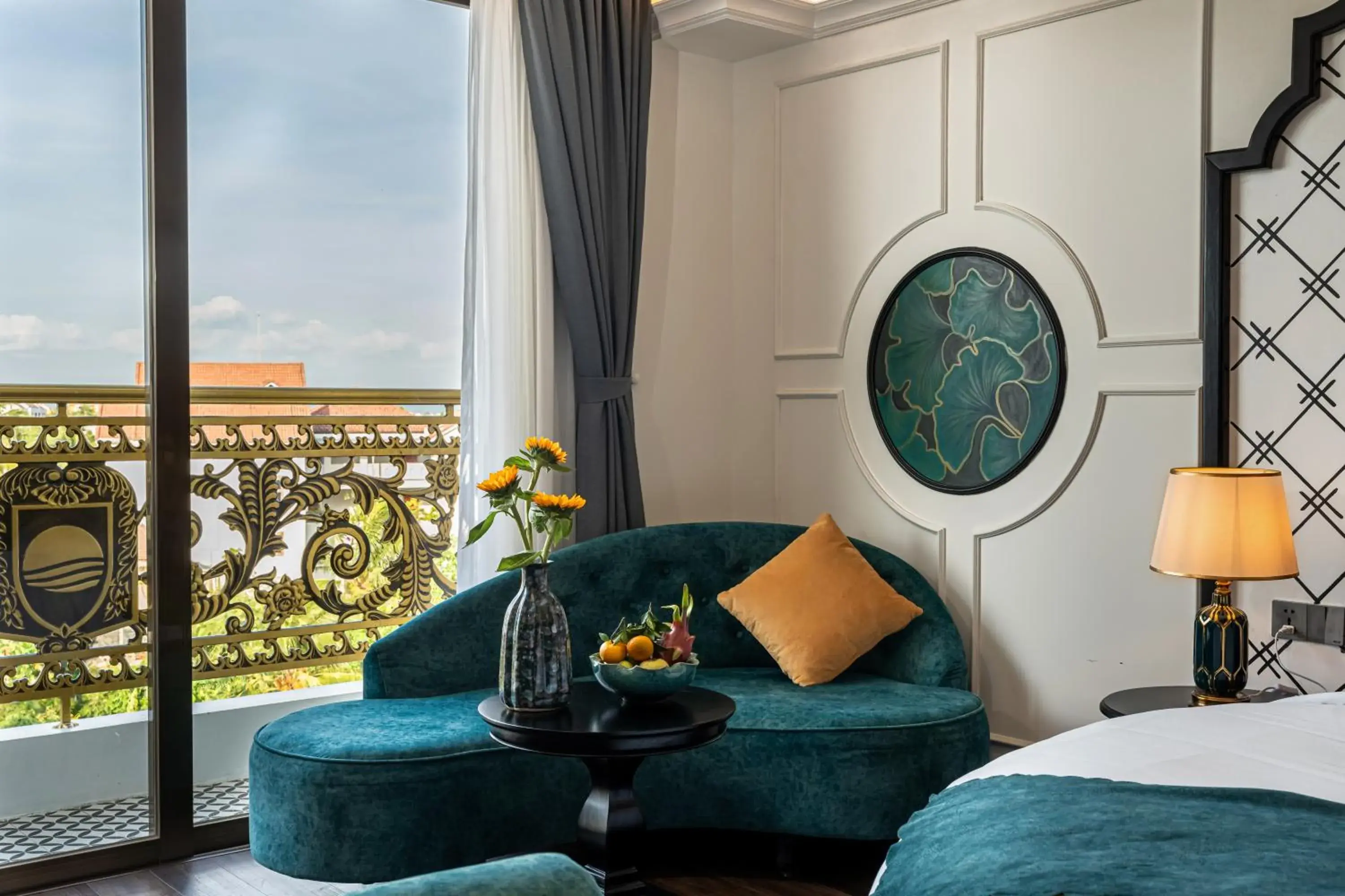 View (from property/room), Bed in Grand Sunrise Palace Hoi An- A Luxury Indochine Hotel & Spa View (from property/room), Bed in Grand Sunrise Palace Hoi An- A Luxury Indochine Hotel & Spa