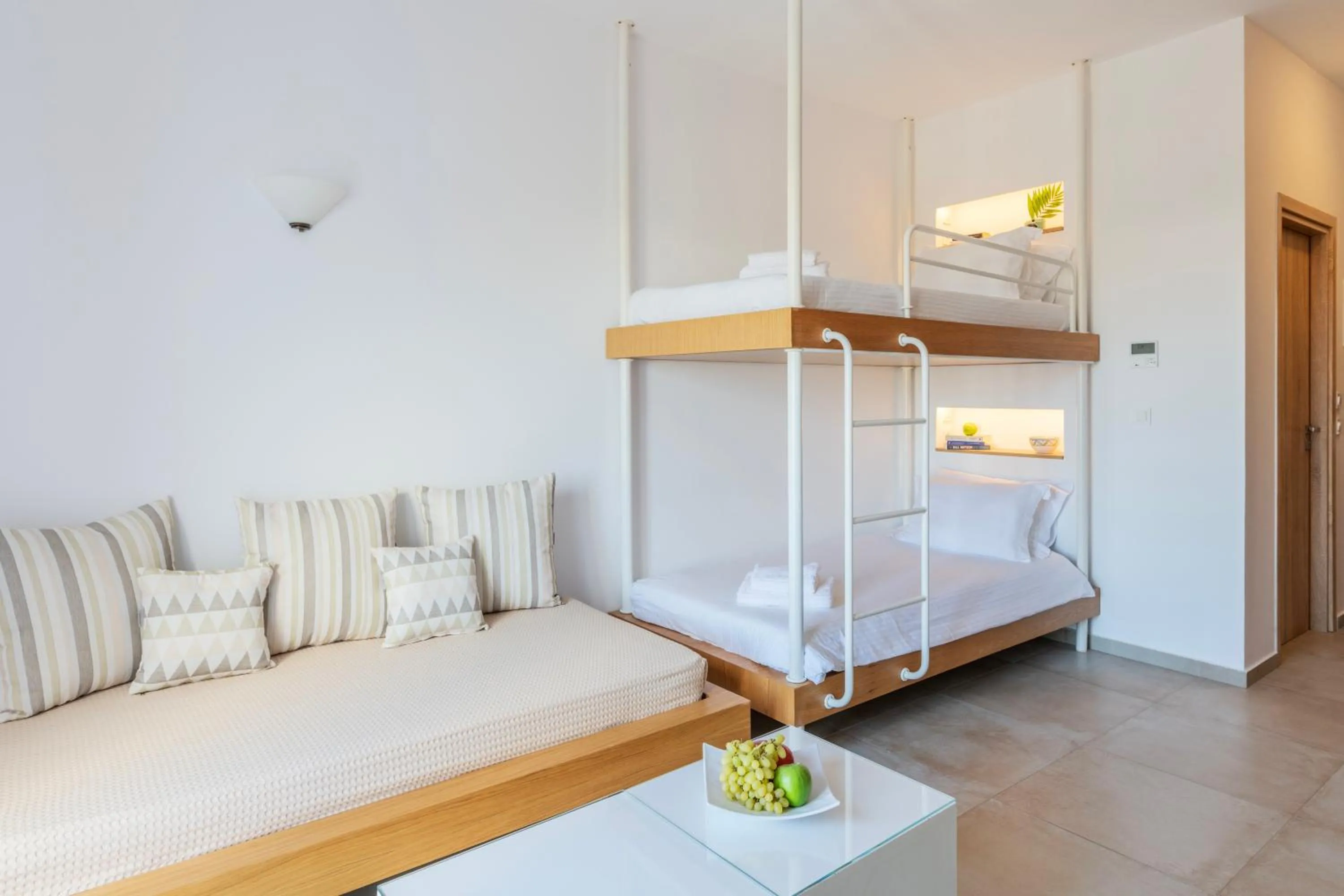 Bed in Mykonaki Hotel