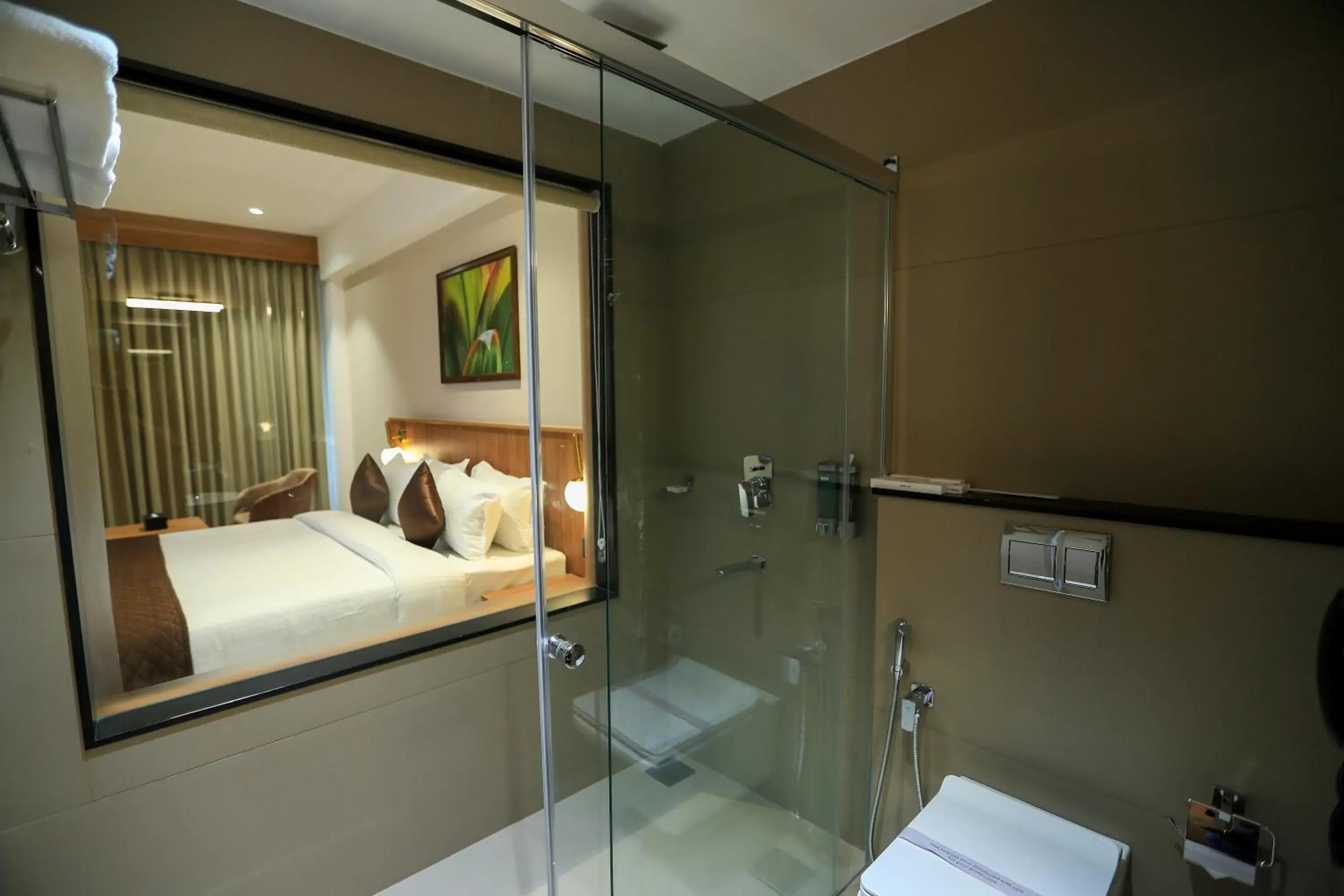 Bathroom, Bed in Hotel Saffron Wayanad Bathroom, Bed in Hotel Saffron Wayanad