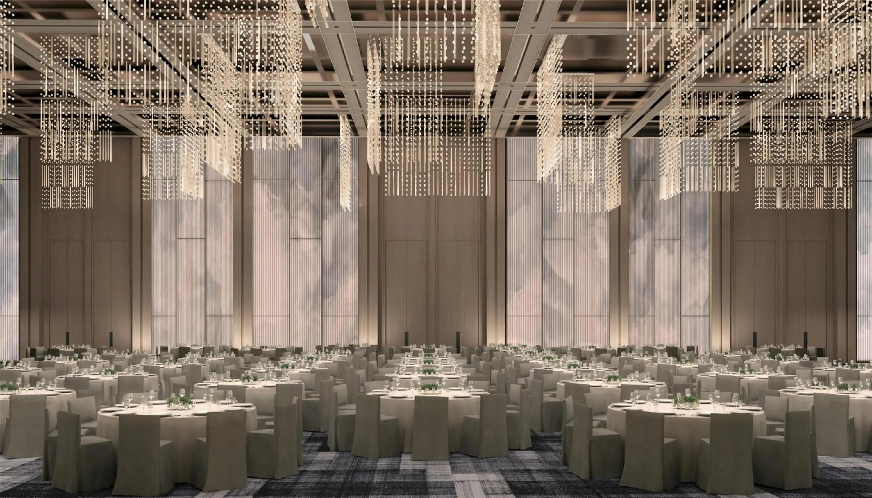 Meeting/conference room in Conrad Shenzhen, the first art museum hotel in Greater Bay Area with the stunning bay and sunset view in the hotel terrace