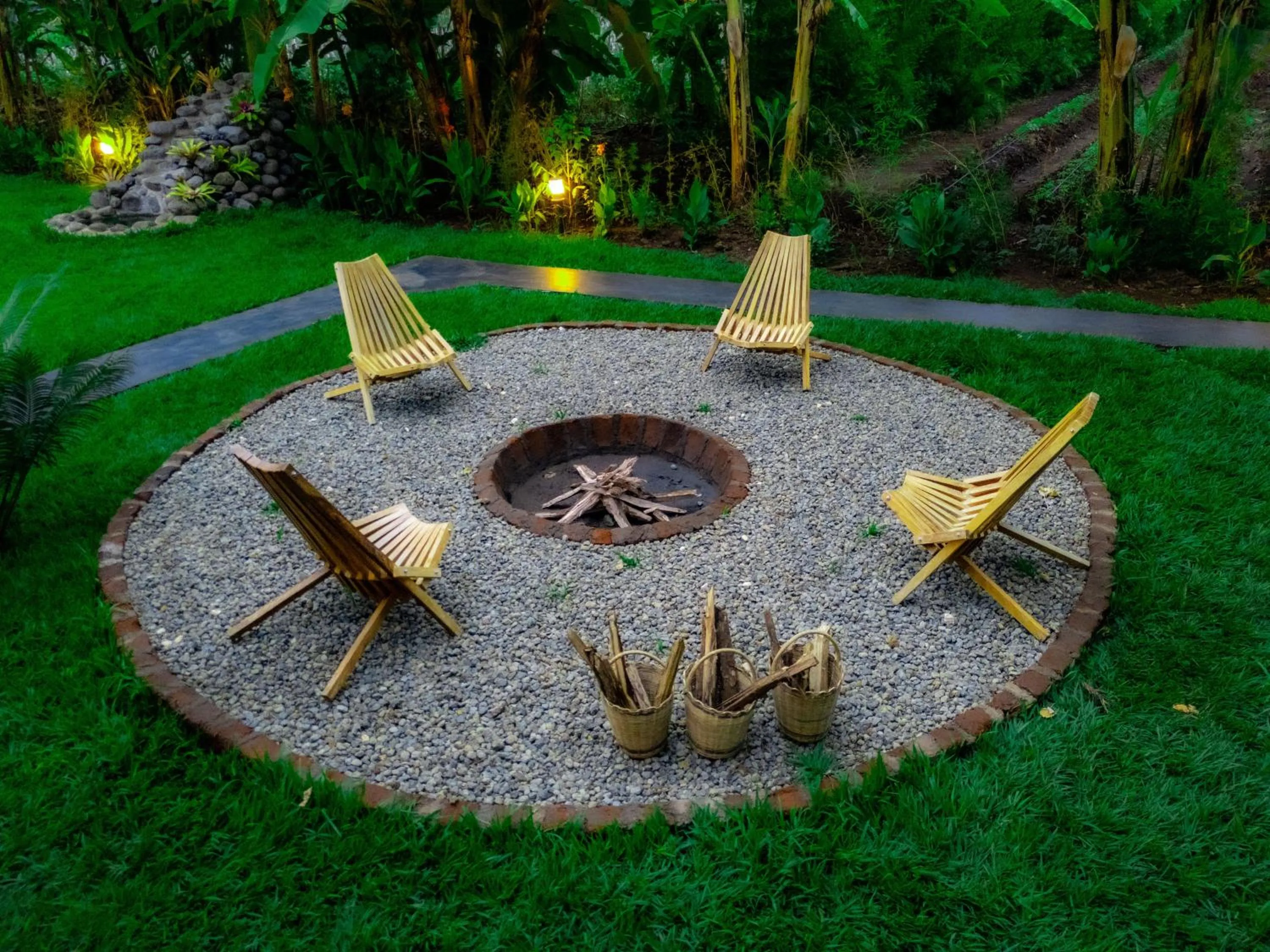 fireplace in Shose Farmhouse Chalets & Campsite