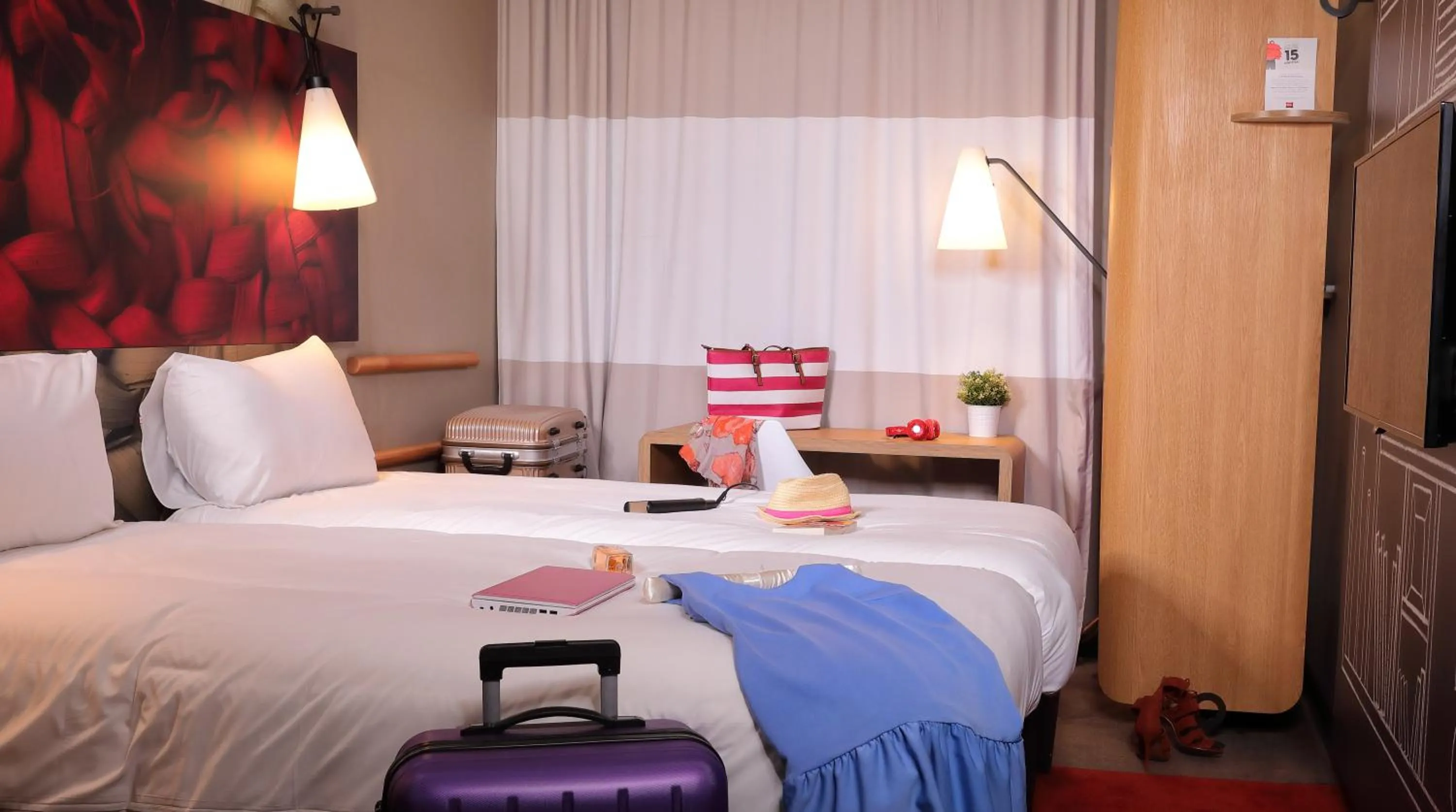 Bed in Ibis Casablanca Sidi Maarouf