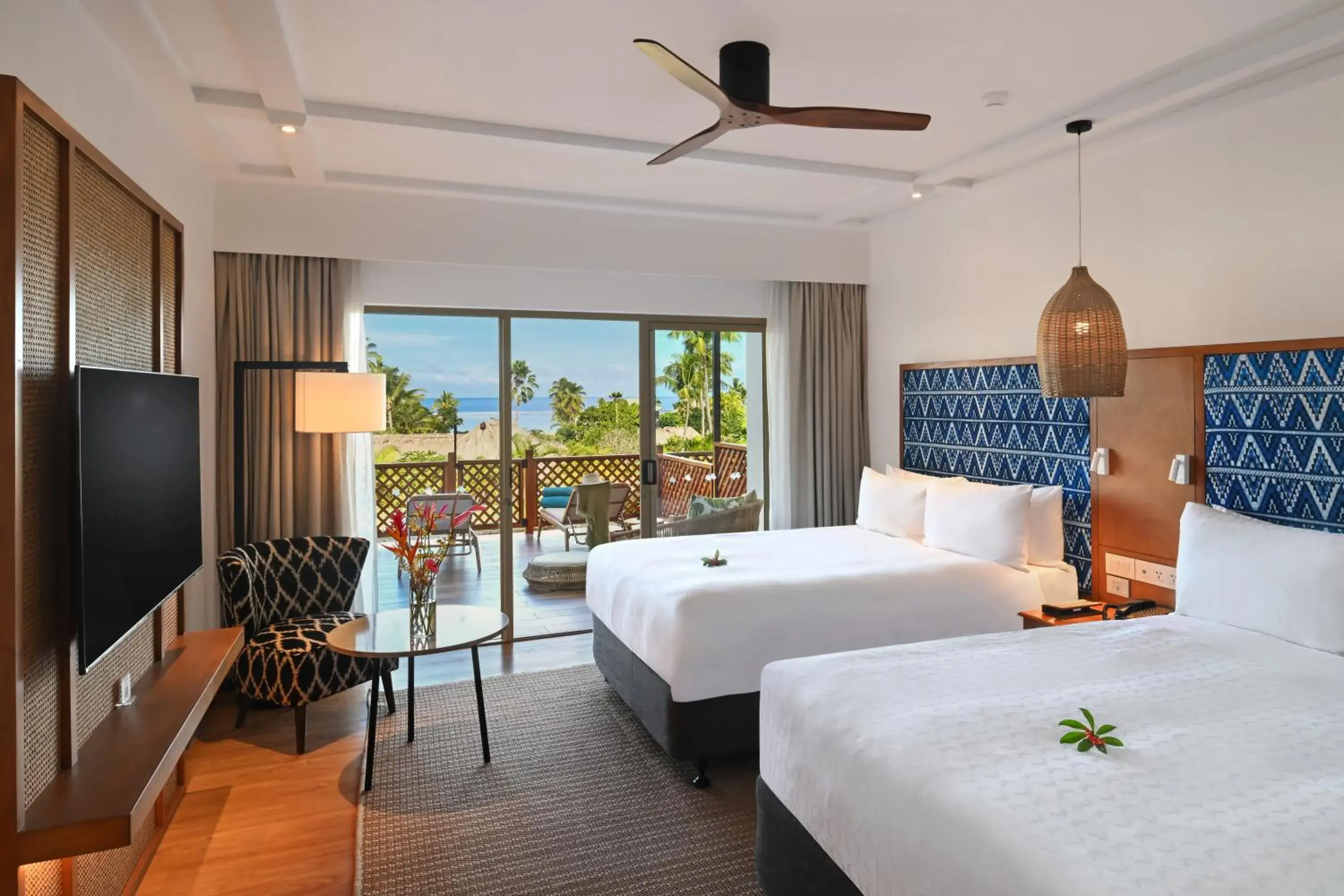 TV and multimedia, Bed in Outrigger Fiji Beach Resort TV and multimedia, Bed in Outrigger Fiji Beach Resort