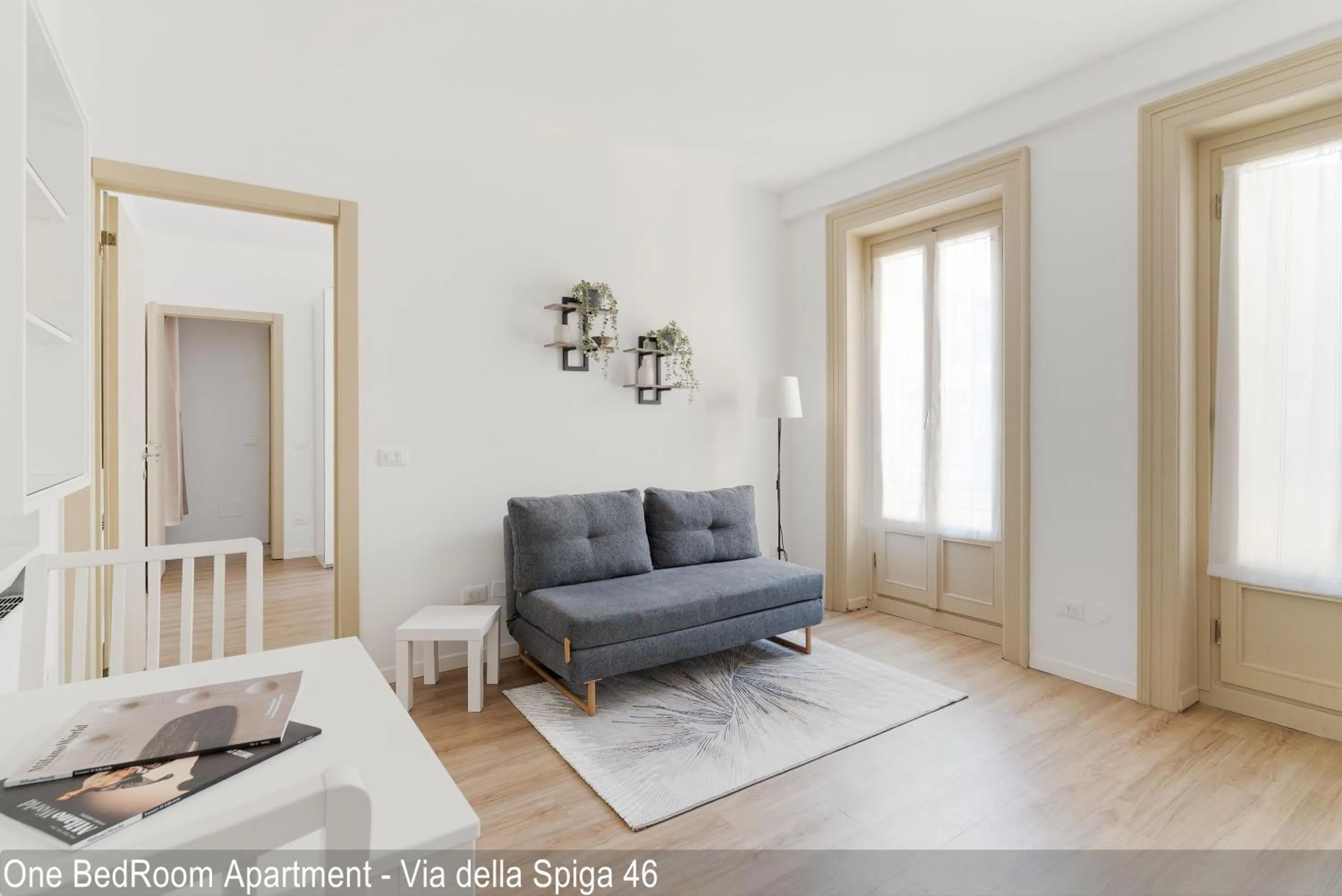 Living room in Brera Apartments in Via della Spiga
