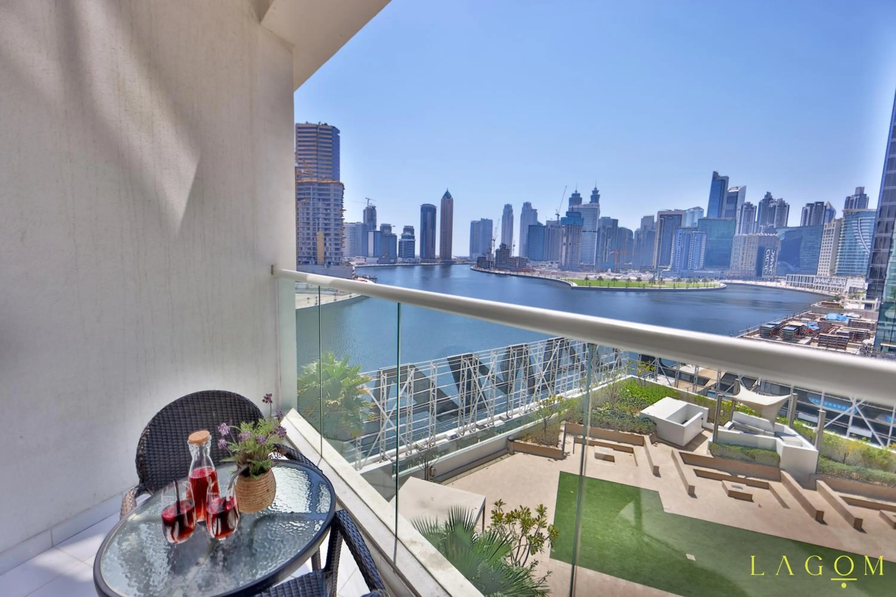 Balcony/Terrace in Winds of the Canal by Lagom - Business Bay Dubai