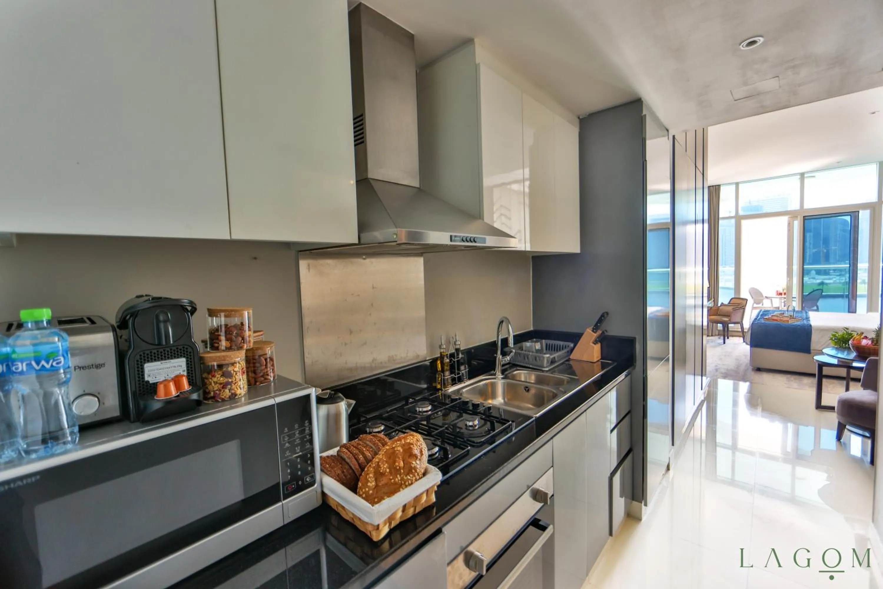 kitchen in Winds of the Canal by Lagom - Business Bay Dubai