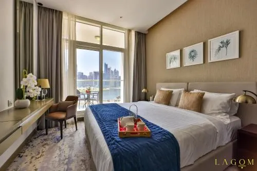 Bedroom, Bed in Winds of the Canal by Lagom - Business Bay Dubai