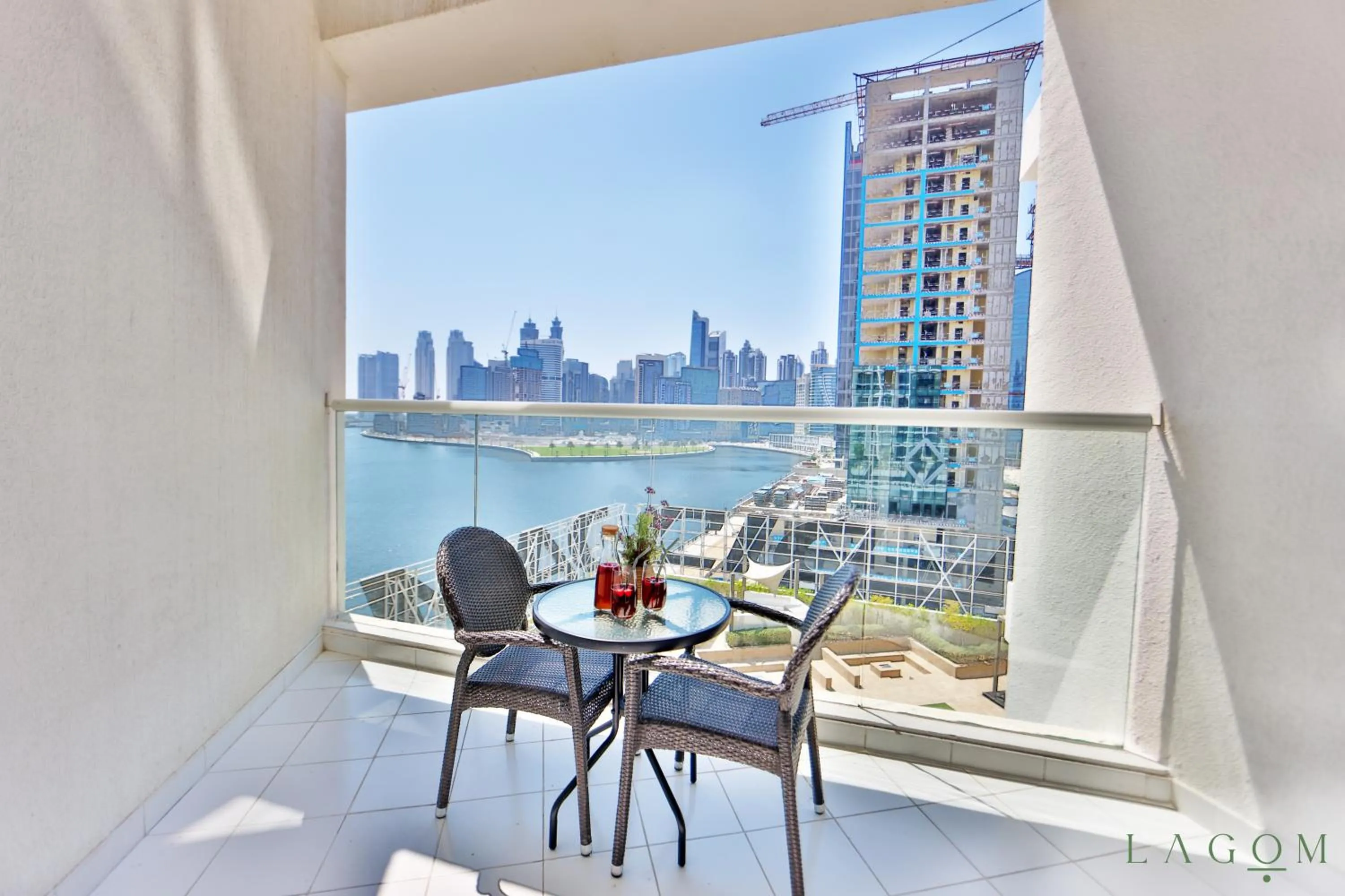 Balcony/Terrace in Winds of the Canal by Lagom - Business Bay Dubai