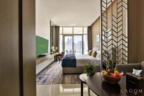 View (from property/room), Bed in Winds of the Canal by Lagom - Business Bay Dubai
