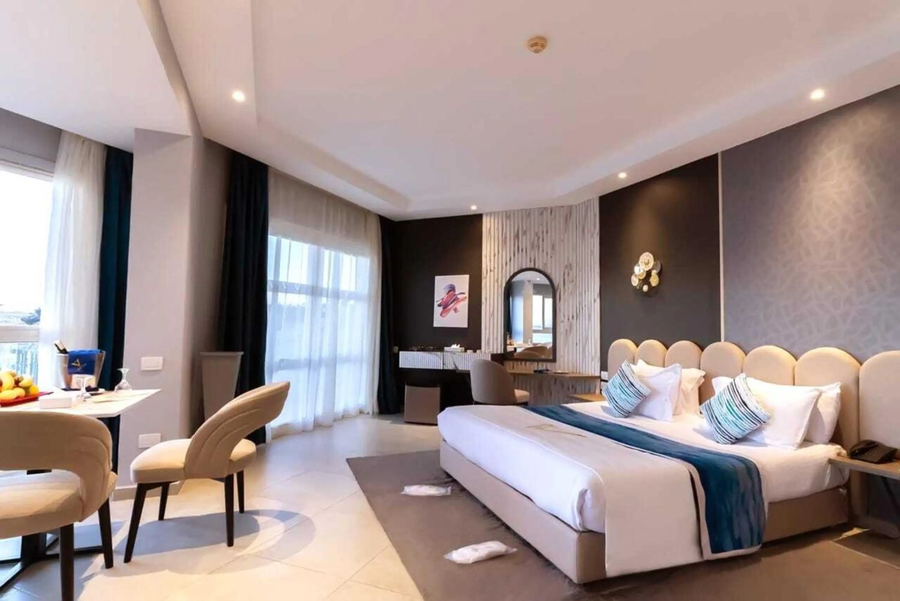 Bed in THE V Luxury Resort Sahl Hasheesh