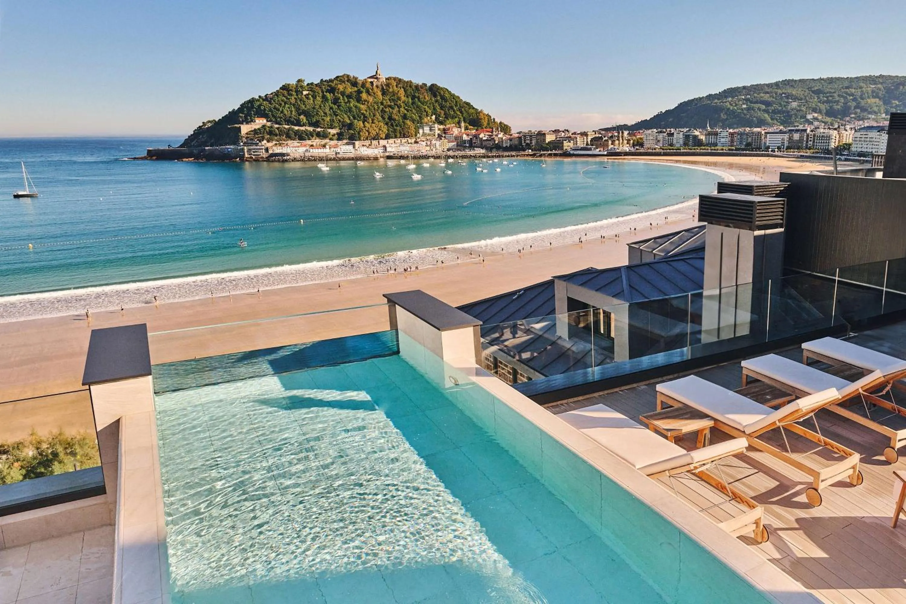 Pool view in Nobu Hotel San Sebastián