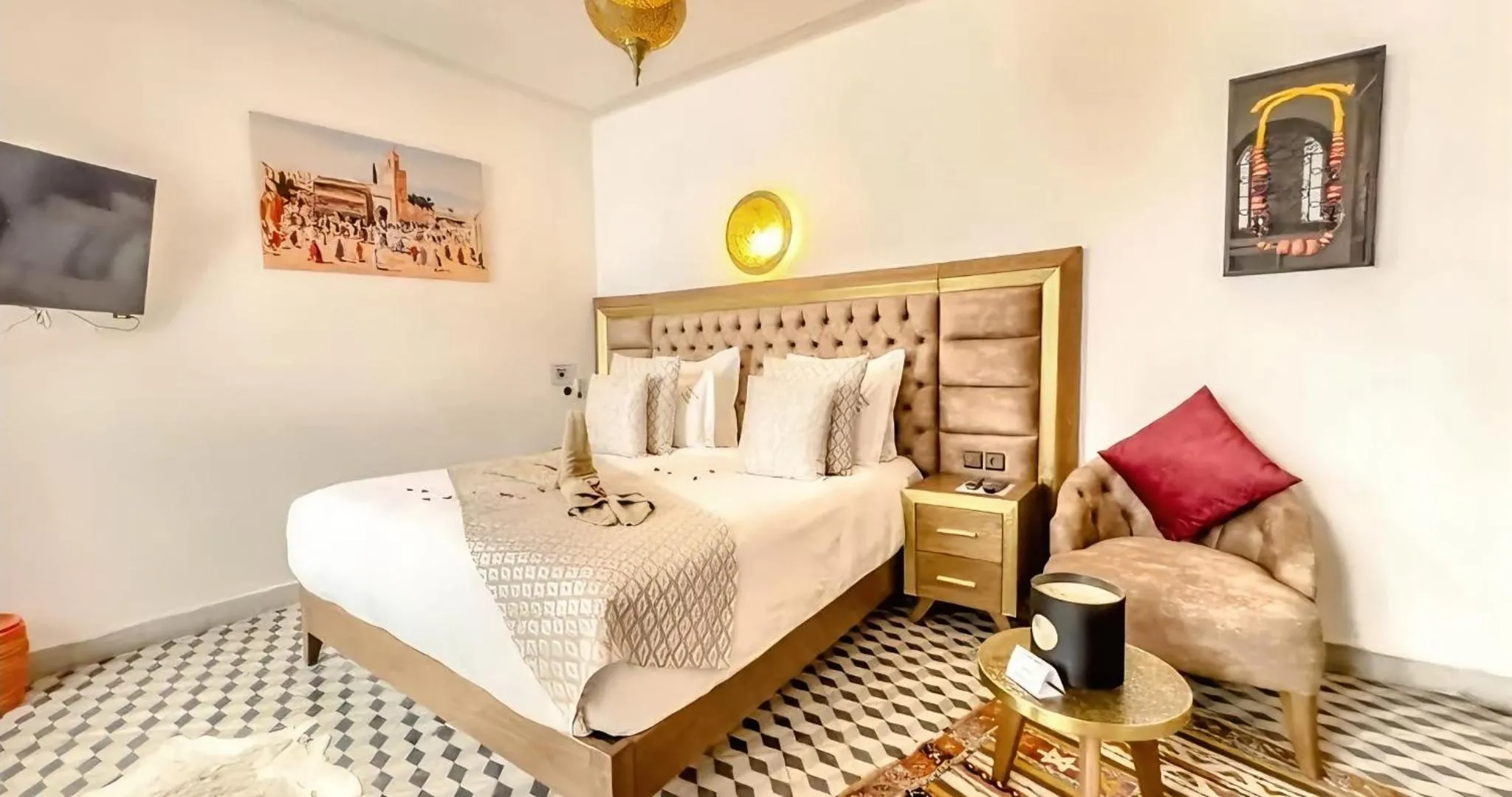 Bed in RIAD LUXE LOCATION le GRIZZLY