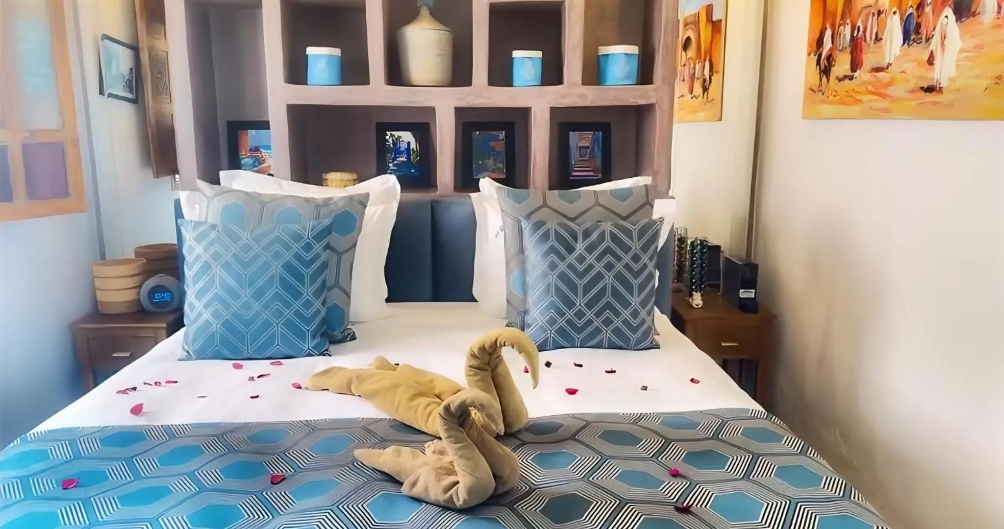 Bed in RIAD LUXE LOCATION le GRIZZLY