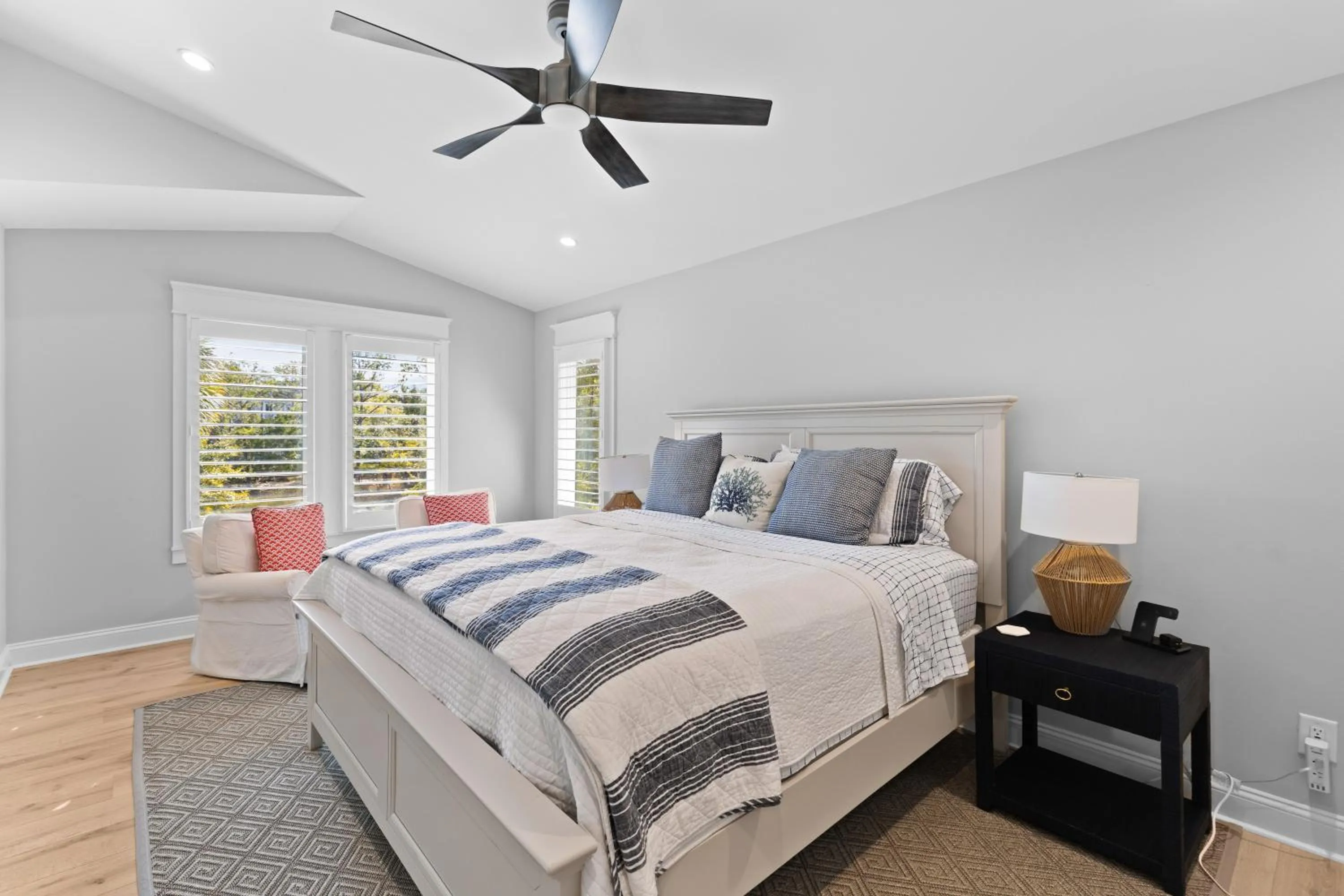 Bedroom, Bed in Marsh Island 9 - Best Sunset on the Island! Renovated Home!