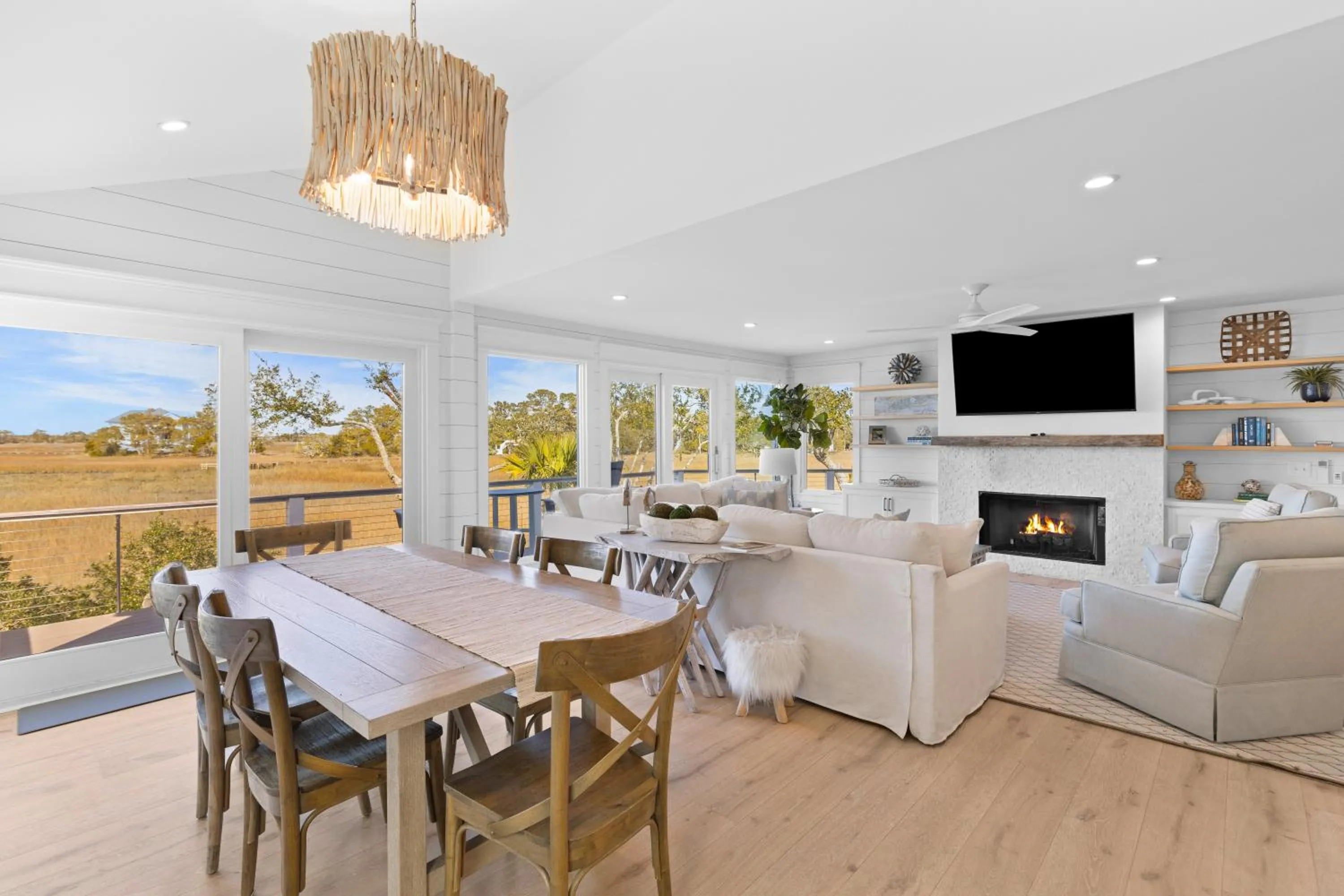 Living room in Marsh Island 9 - Best Sunset on the Island! Renovated Home!