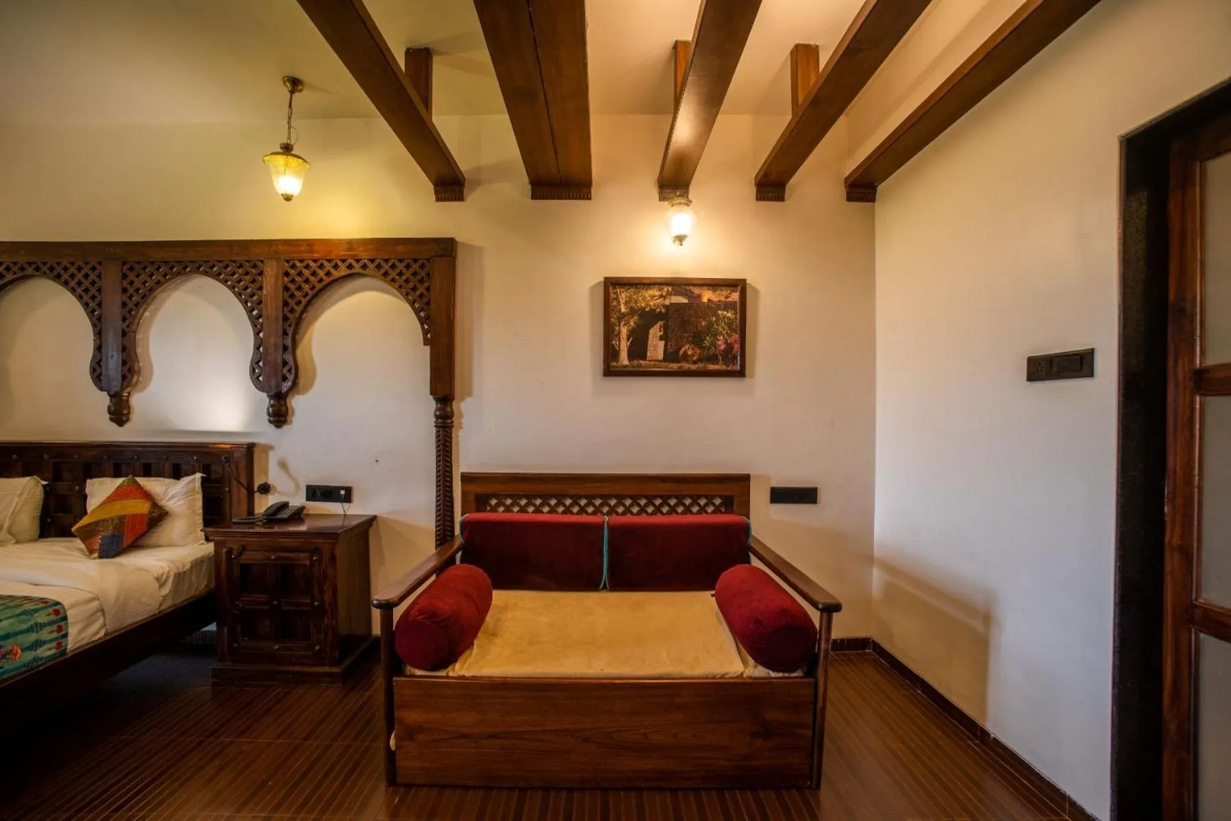 Seating area in Malhar Machi Mountain Resorts