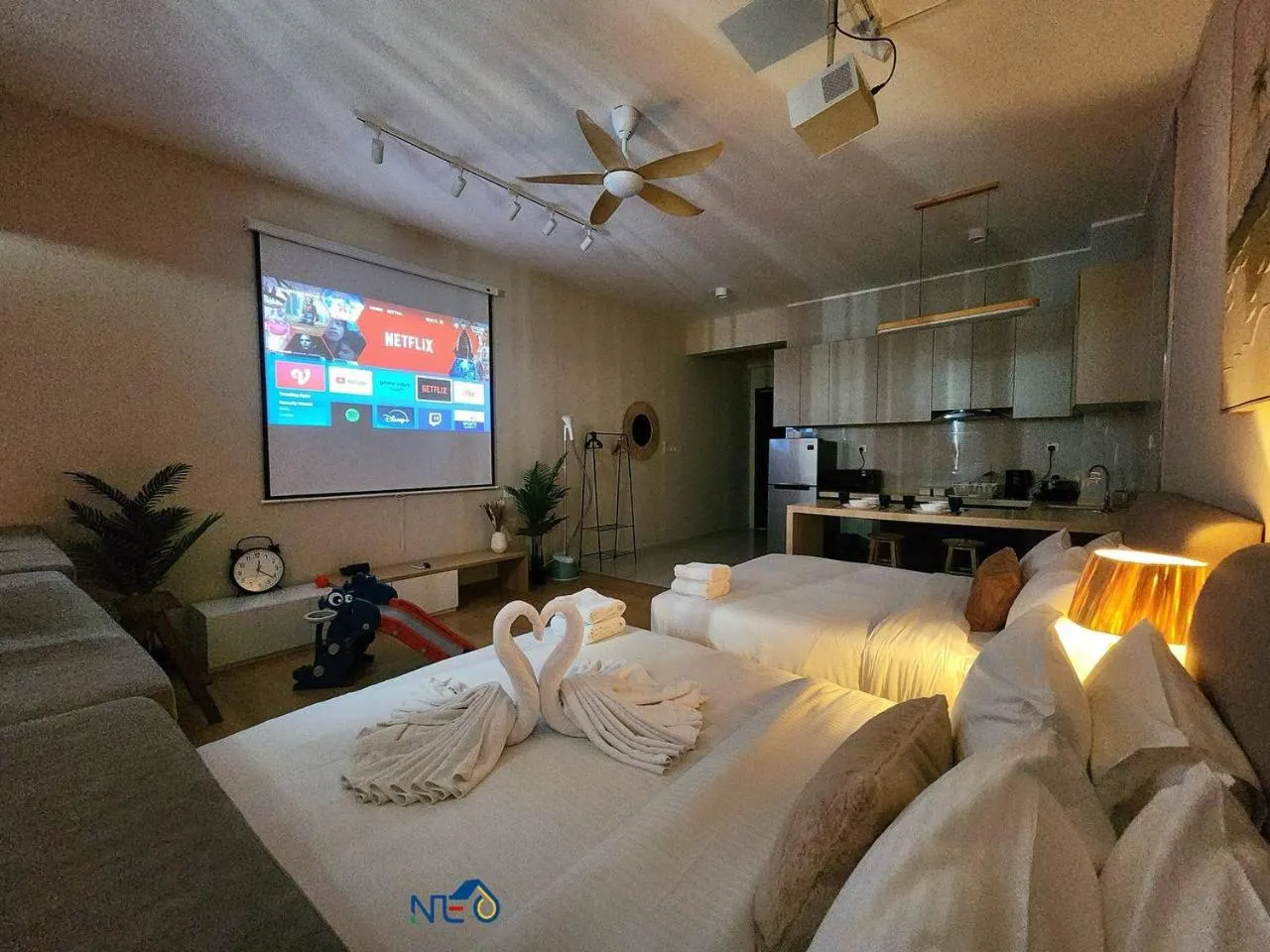 Bed in Country Garden Danga Bay InStyle Sea View Homestay Suite by NEO
