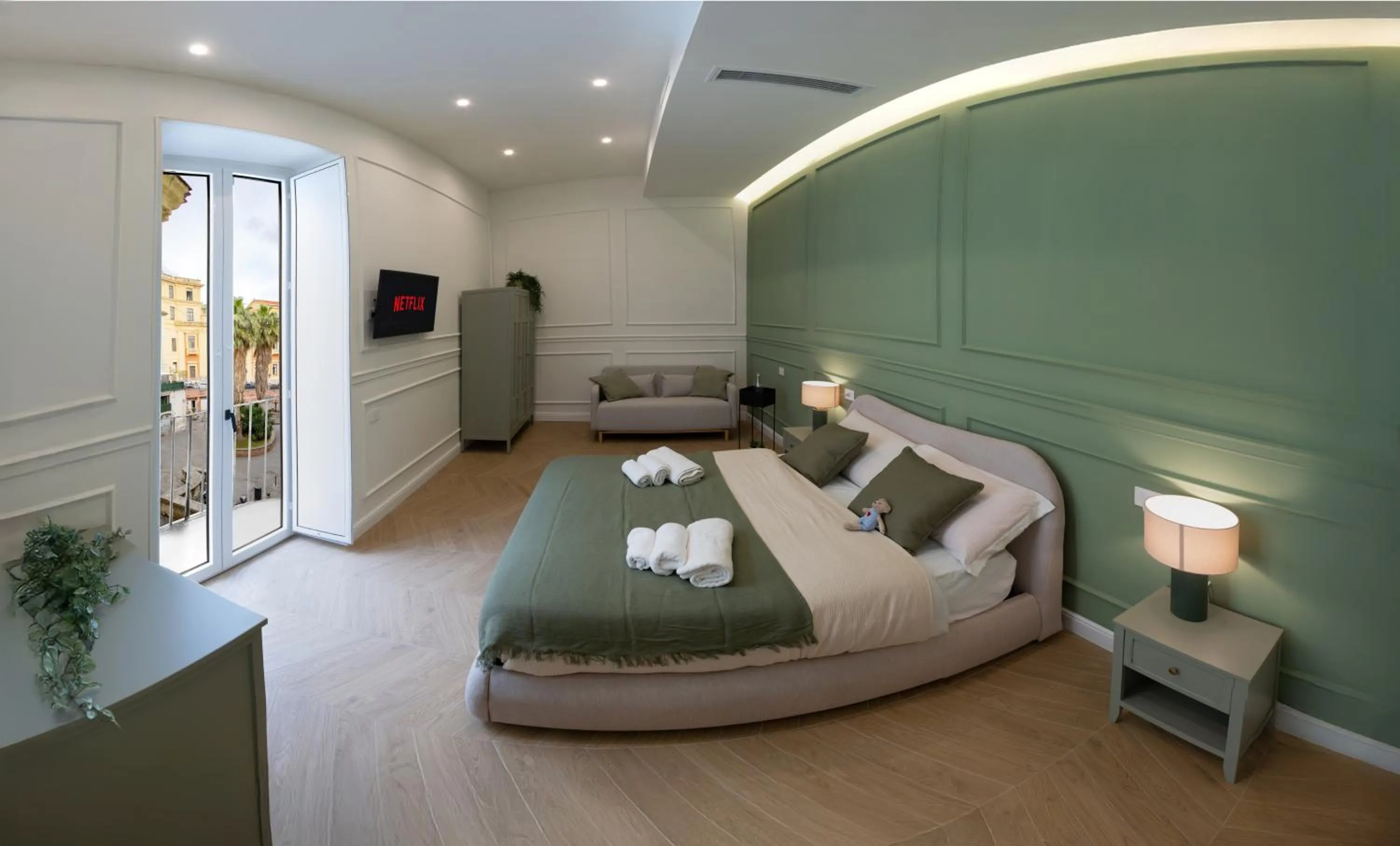 Balcony/Terrace, Bed in extra luxury apartment salerno center