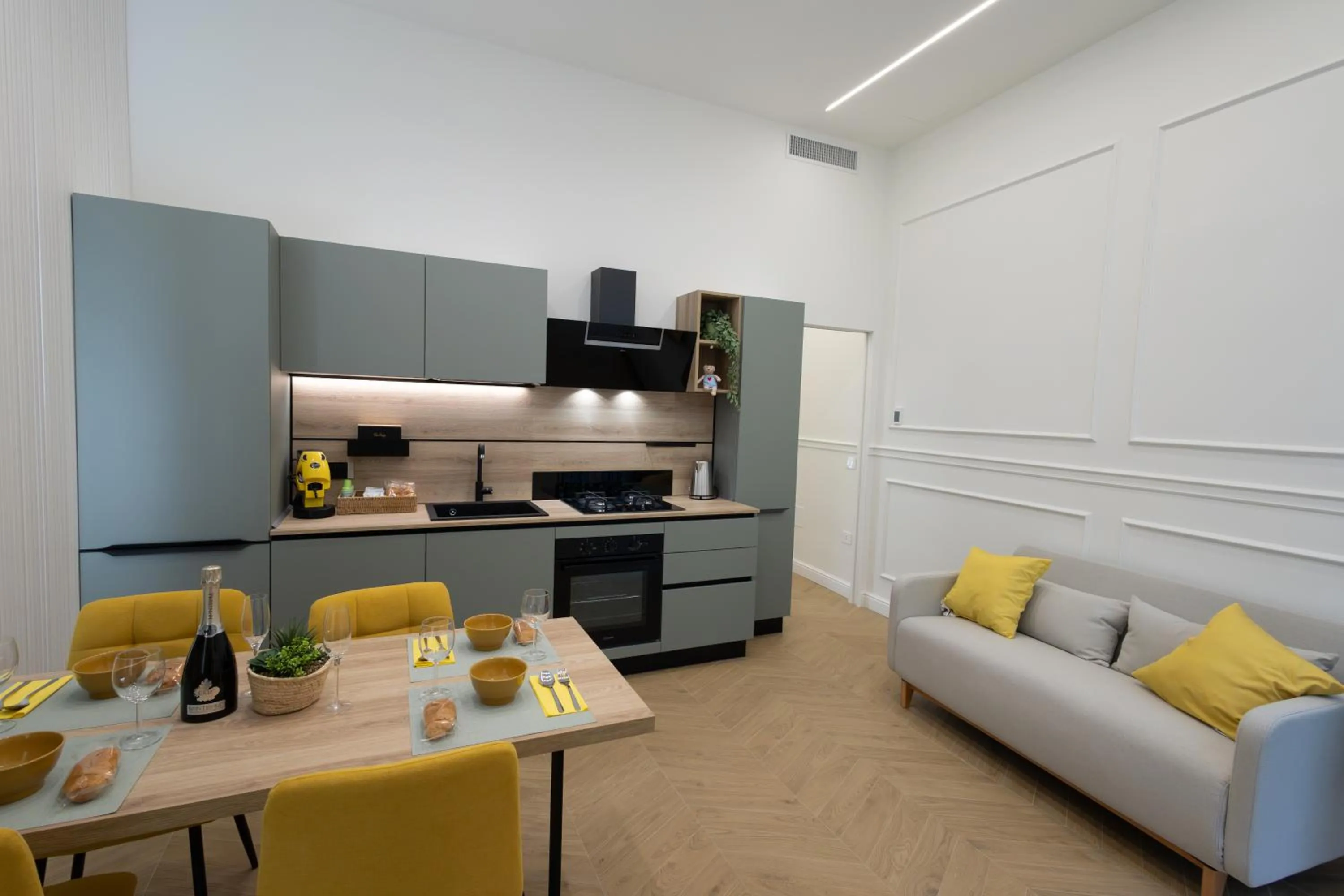 Kitchen or kitchenette in extra luxury apartment salerno center