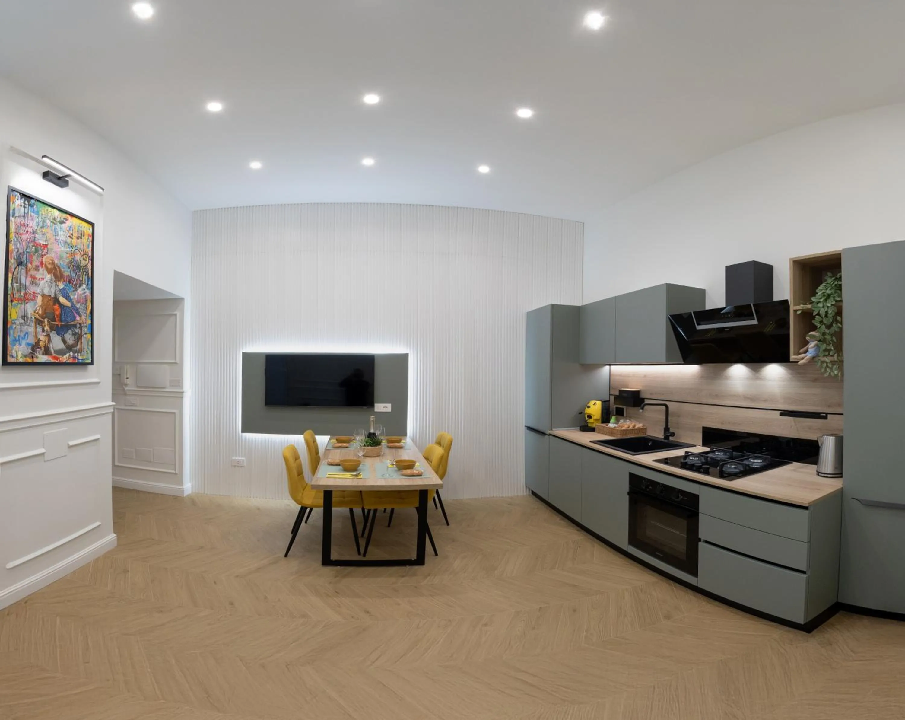 Kitchen or kitchenette in extra luxury apartment salerno center