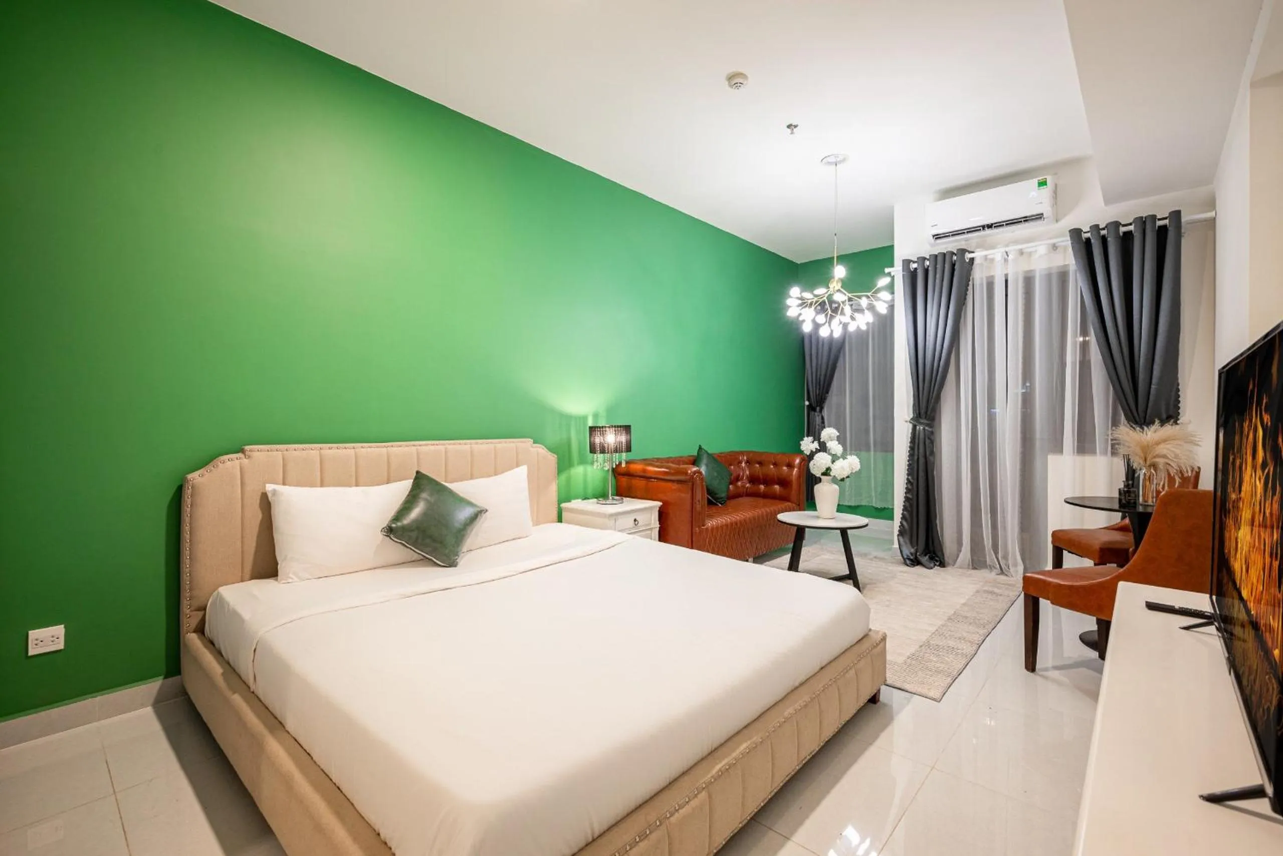 Bedroom, Bed in Otis Soho Saigon Balcony Apartment