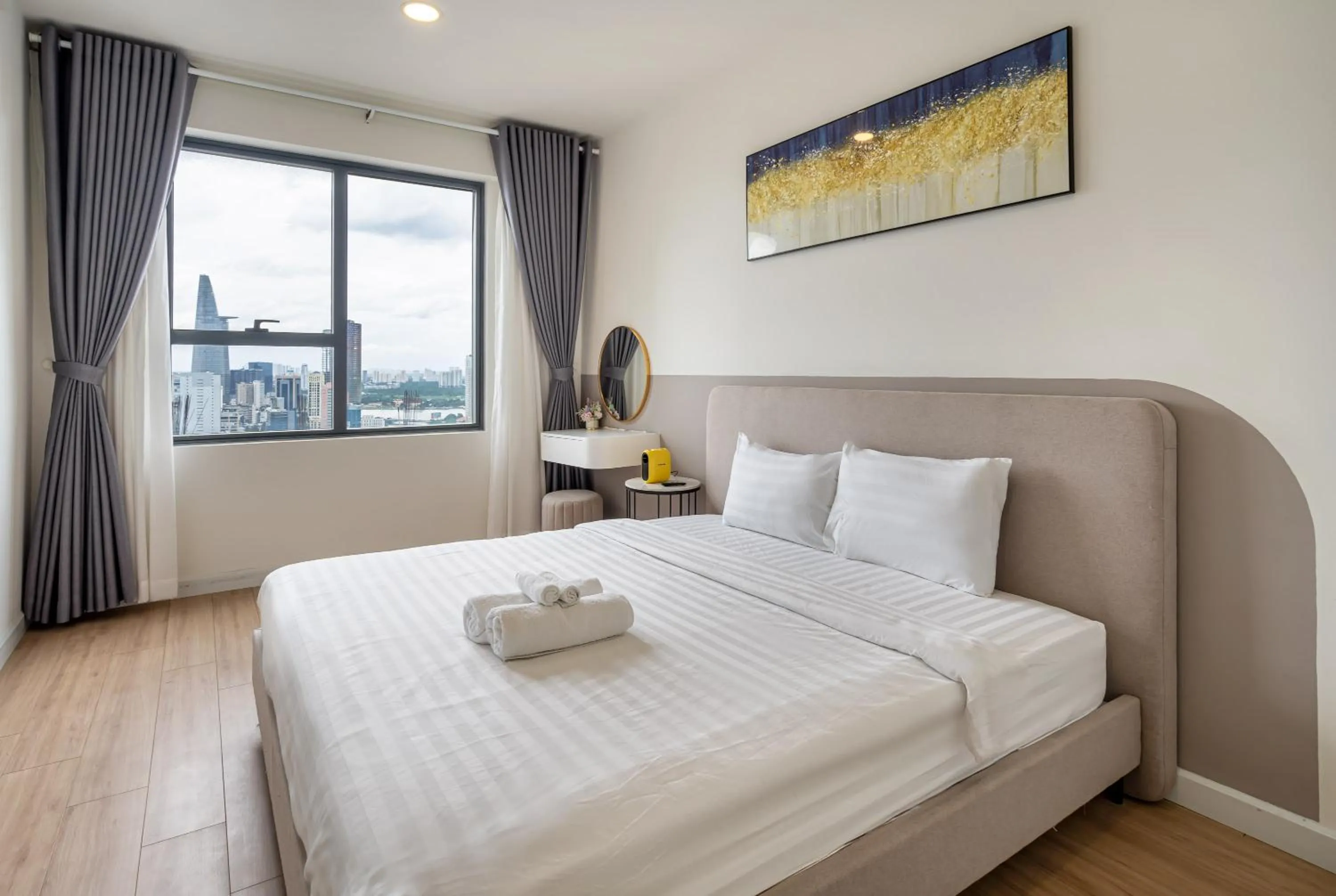 Bed in Otis Soho Saigon Balcony Apartment