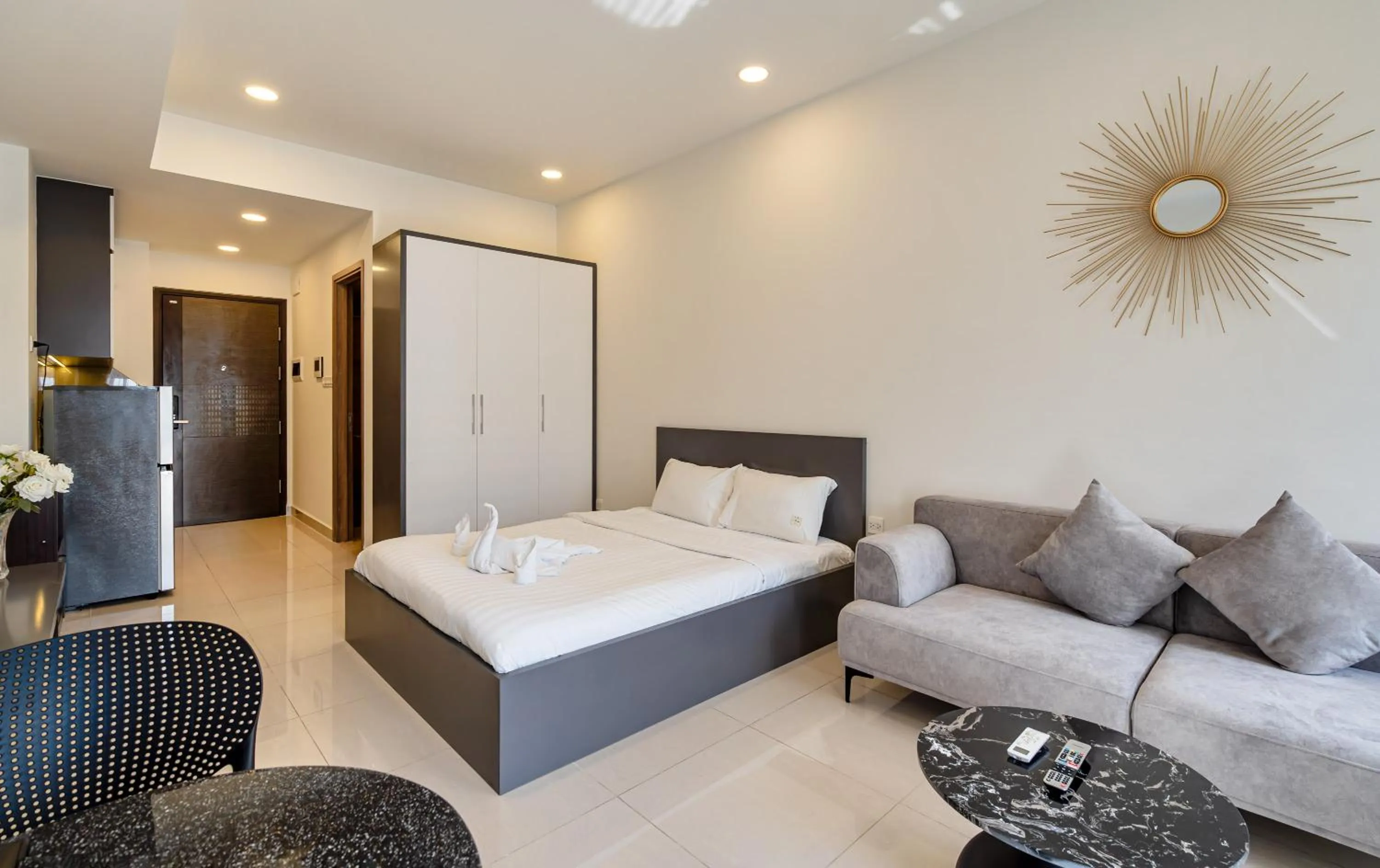 Bedroom, Bed in Otis Soho Saigon Balcony Apartment