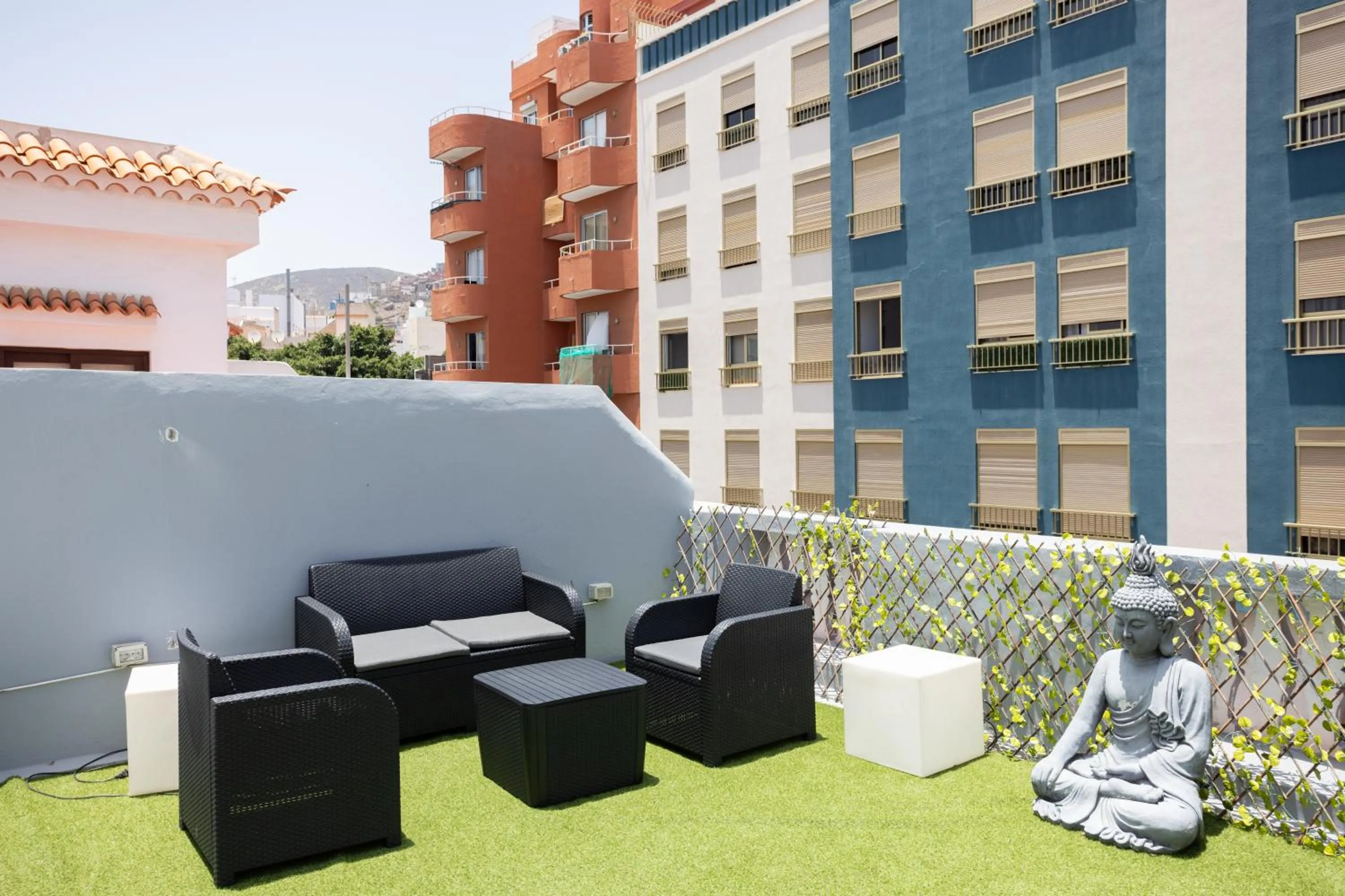 Patio in Wanderlust Hostel