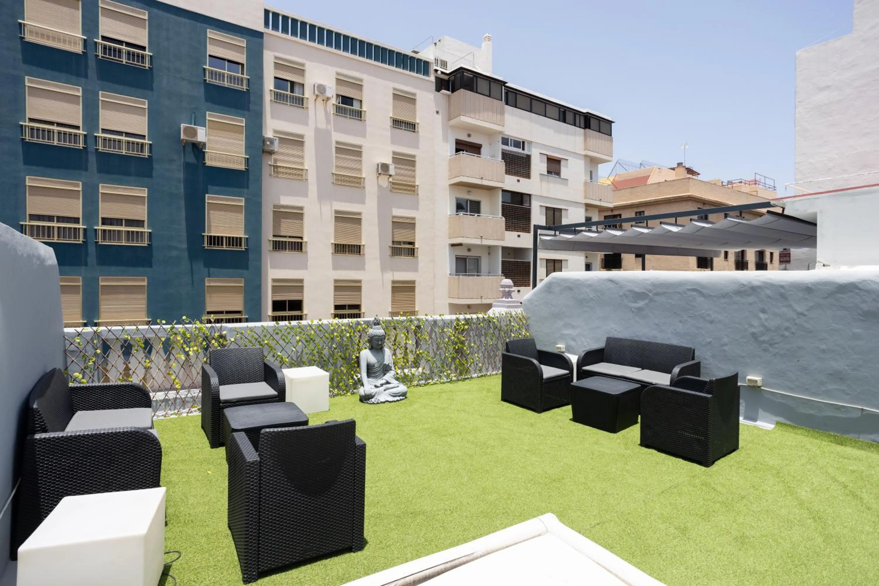 Patio in Wanderlust Hostel