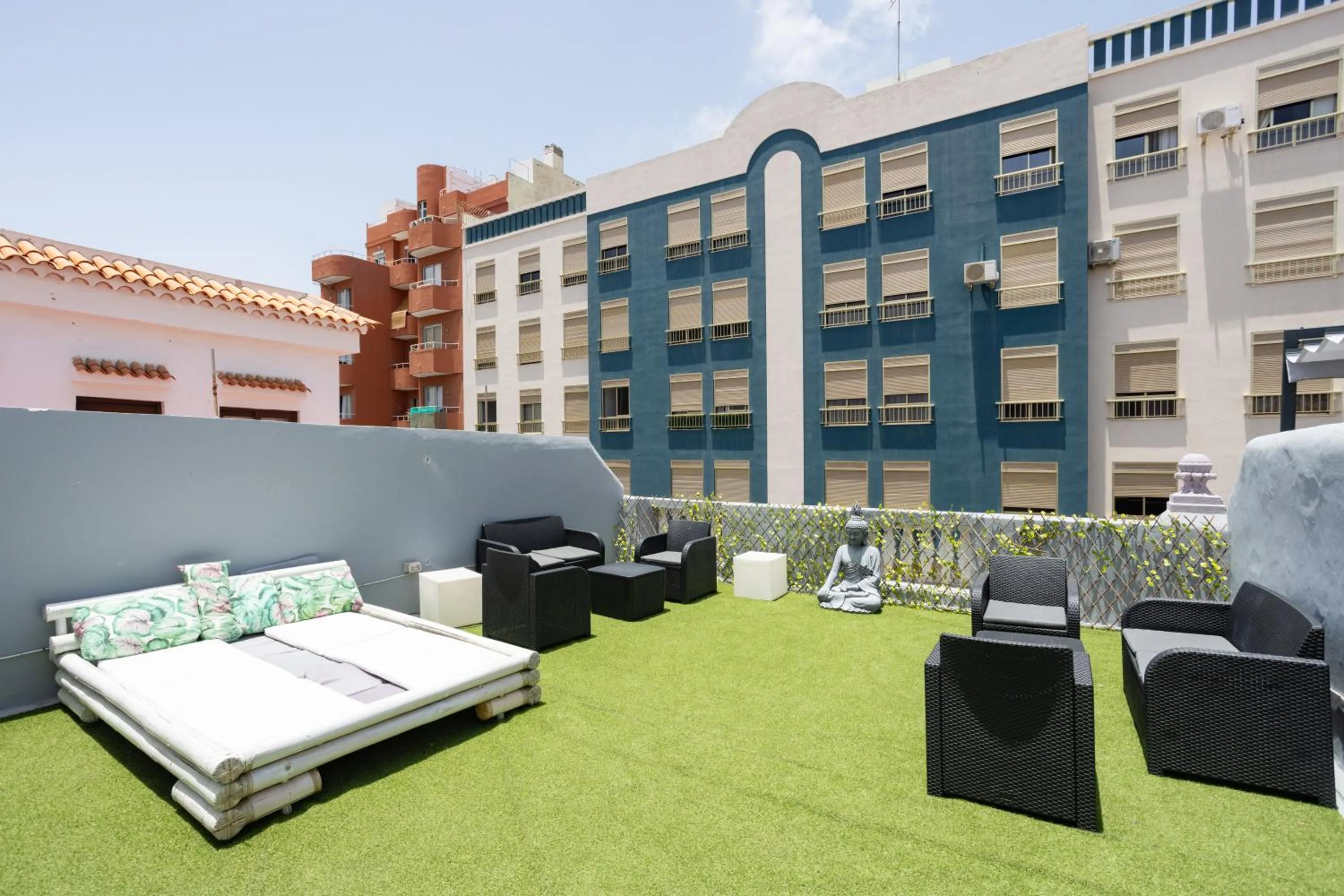 Patio in Wanderlust Hostel