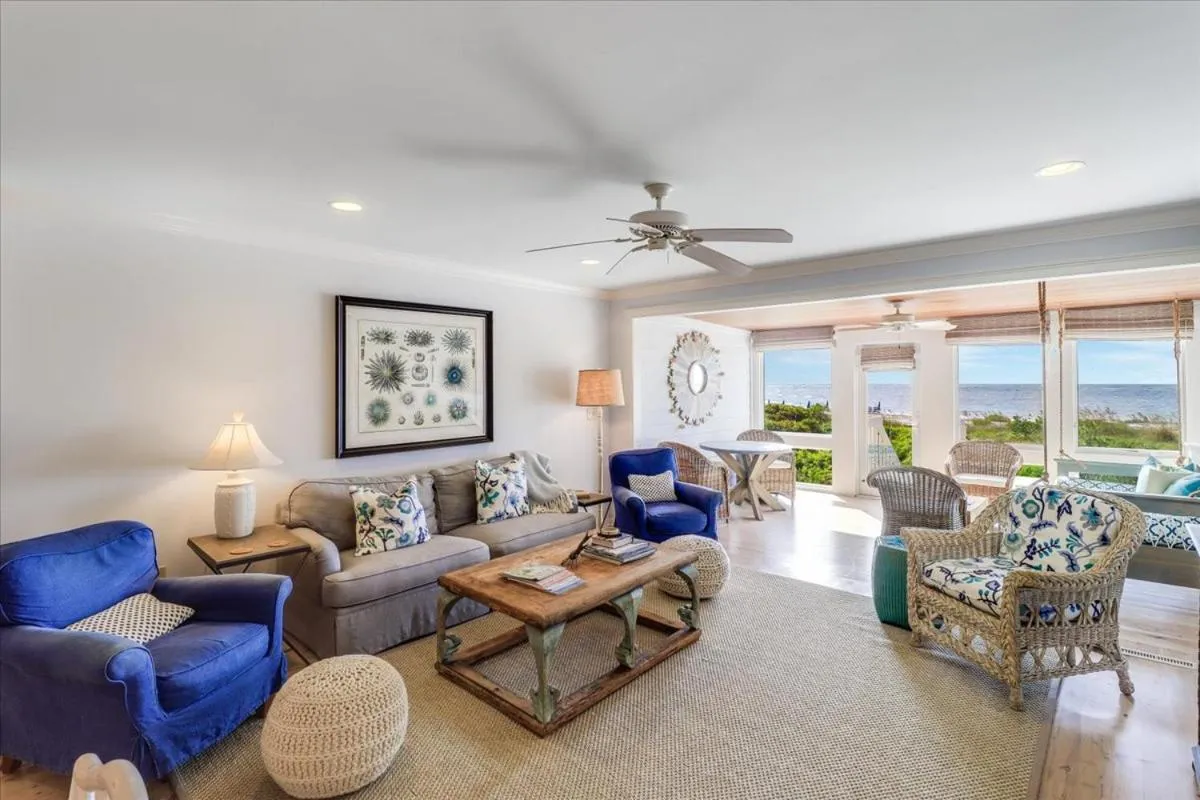 Living room in Beach Club Villa 30 - Coastal Oceanfront! Pool! Walkout!