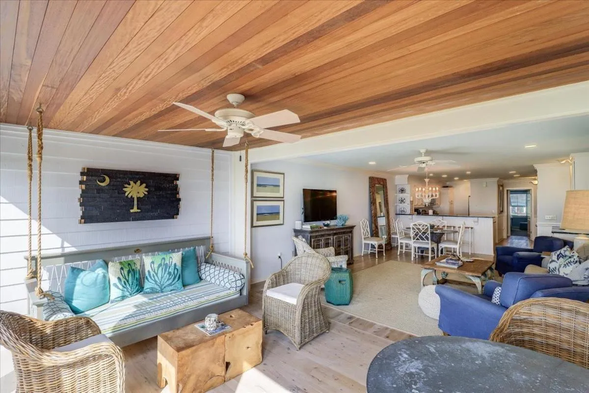 Seating area in Beach Club Villa 30 - Coastal Oceanfront! Pool! Walkout!