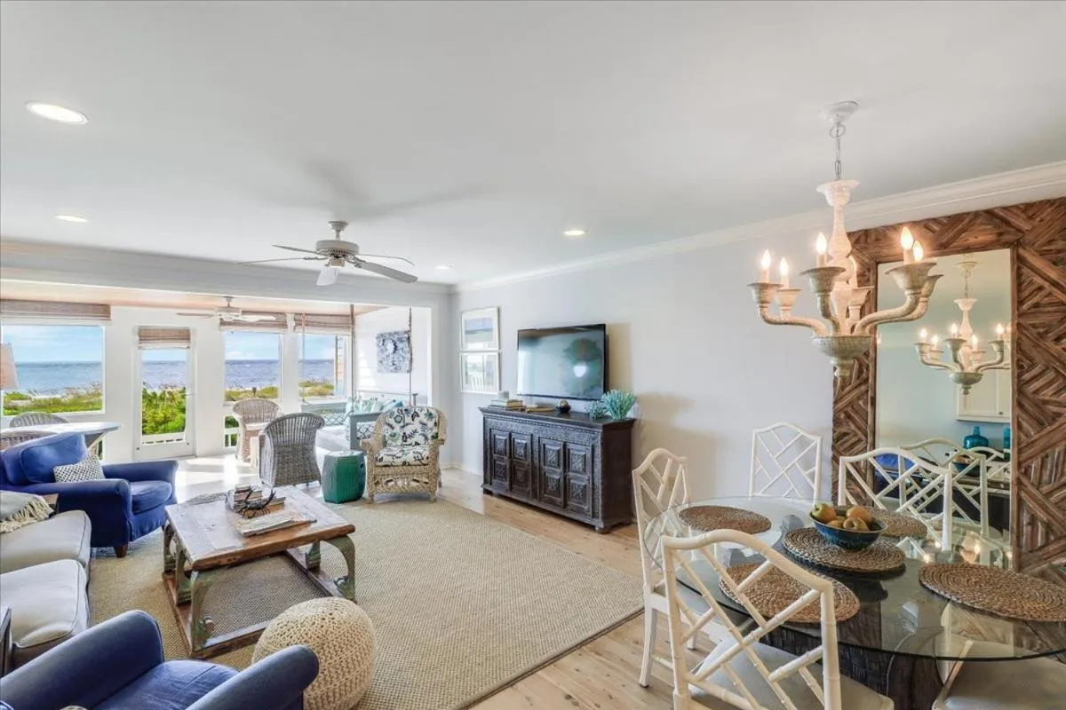 Living room in Beach Club Villa 30 - Coastal Oceanfront! Pool! Walkout!