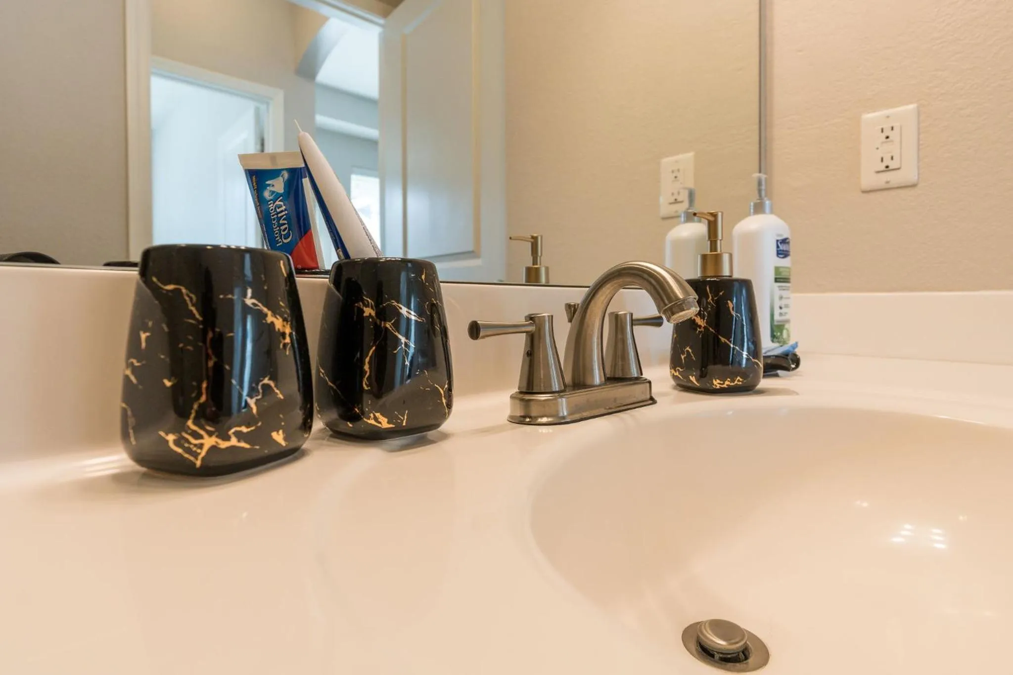 Bathroom in Charming 1-BD Retreat Tranquil Zionsville