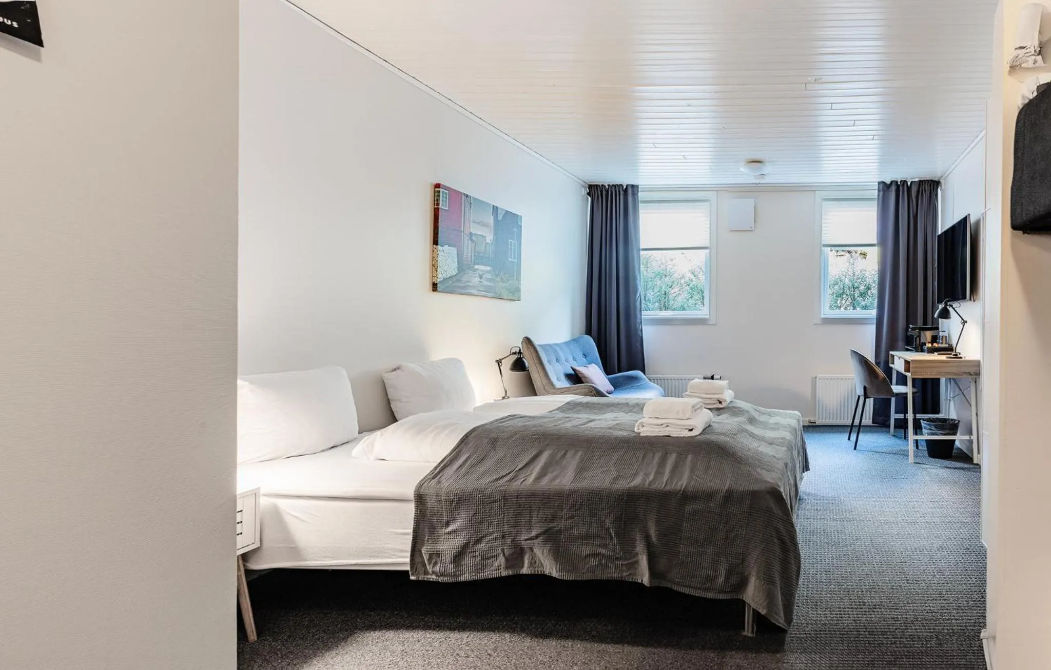 Bedroom, Bed in Hotel Djurhuus