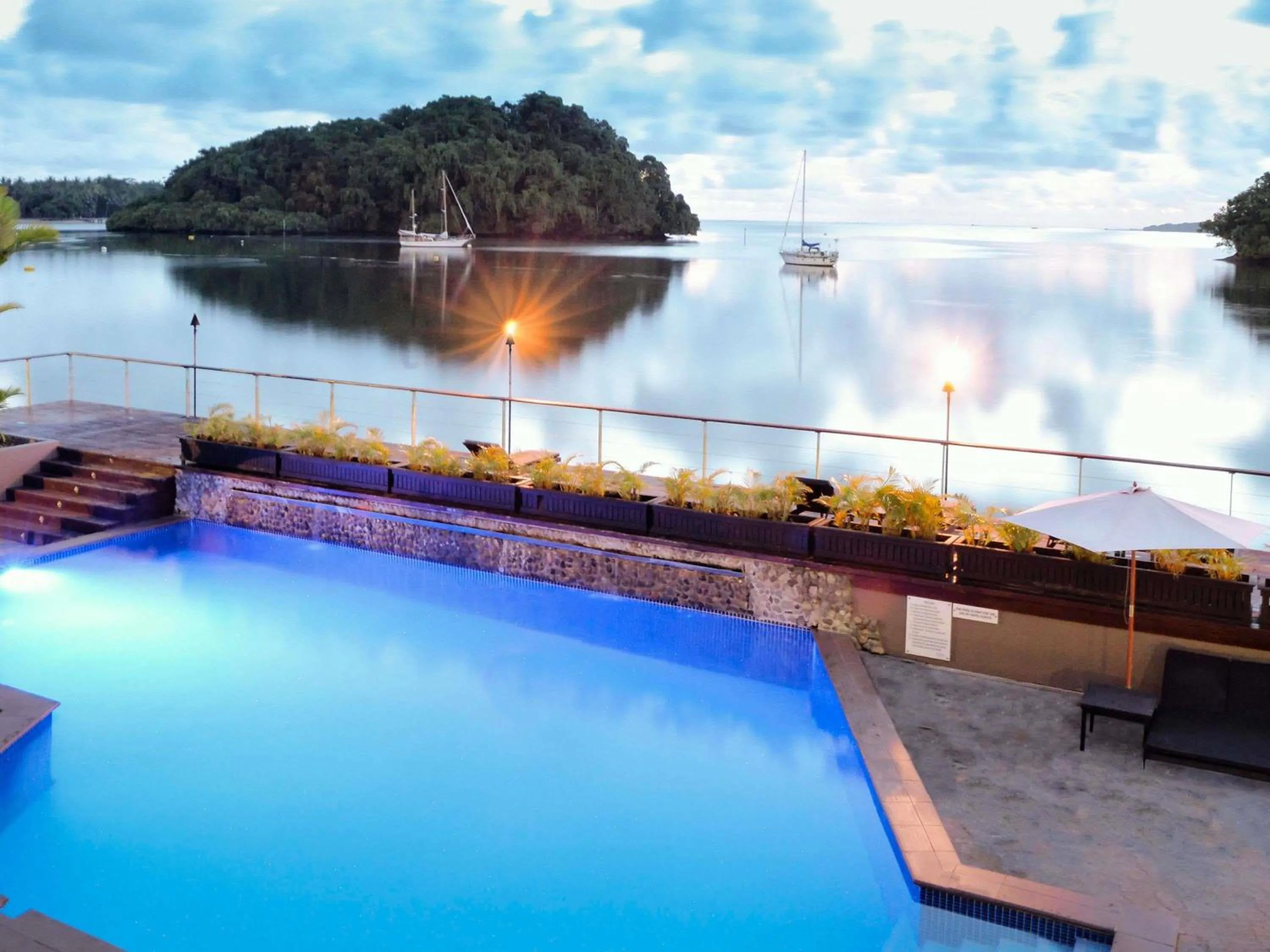 Pool view in Novotel Suva Lami Bay