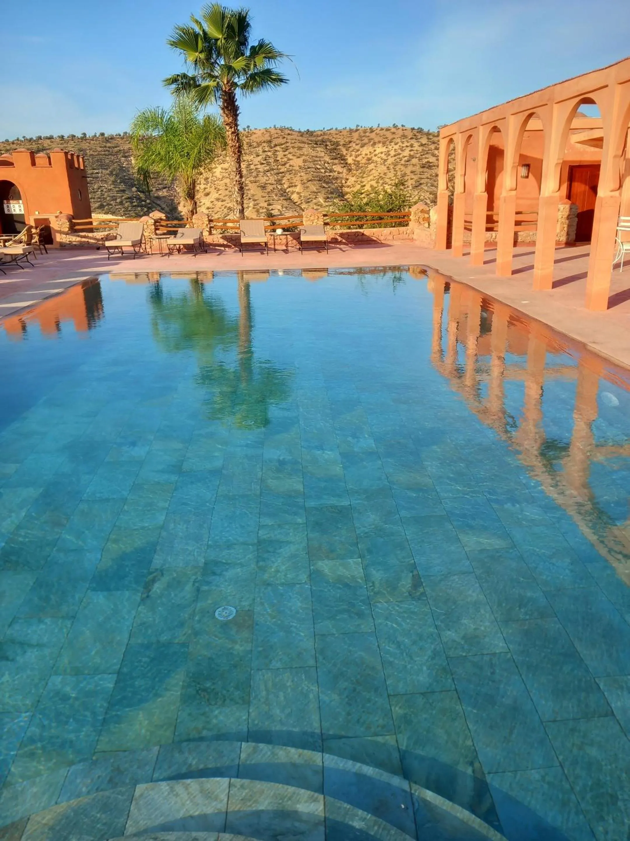 Pool view in Ecolodge Atlas Kasbah