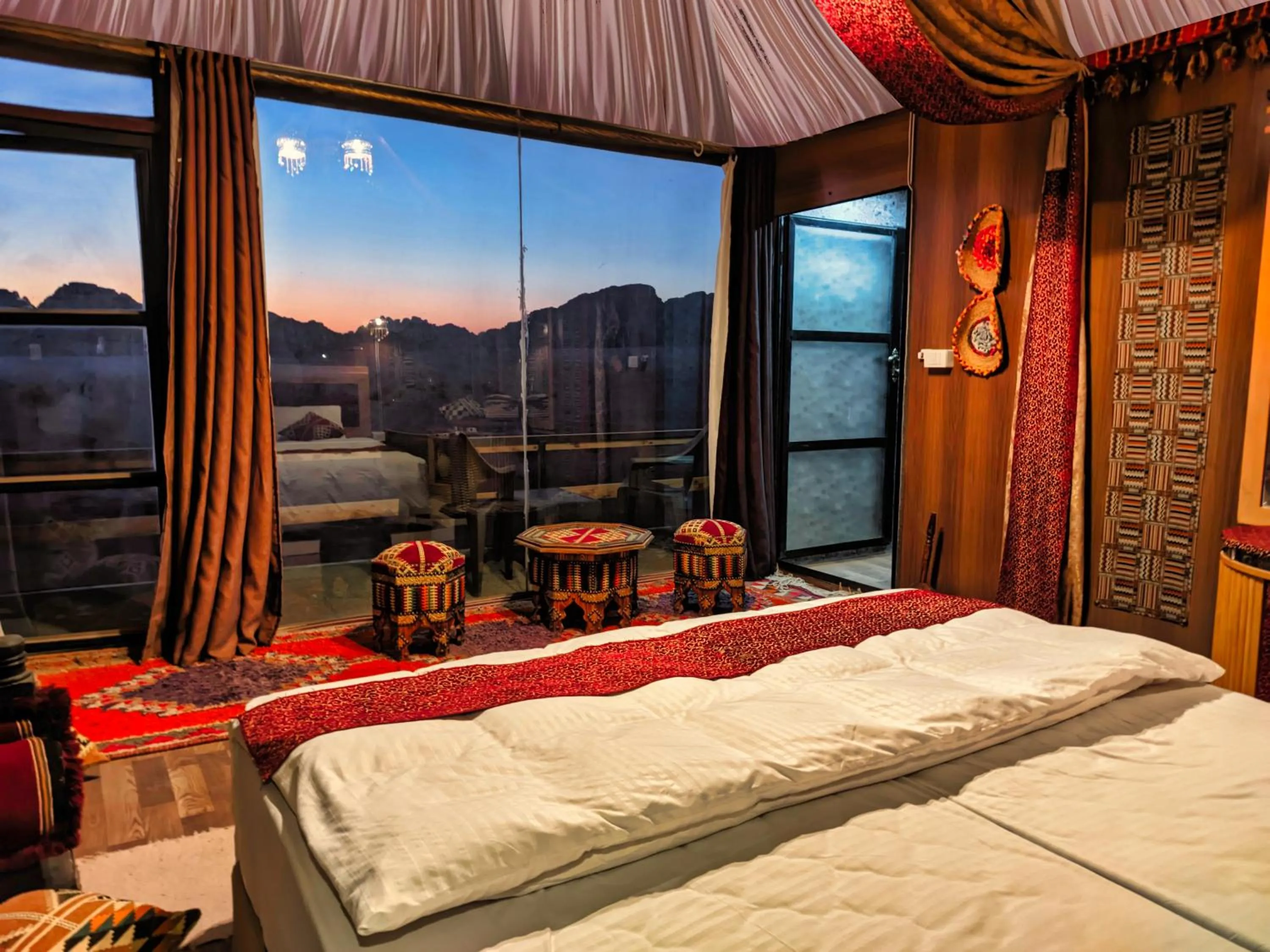 Bed in Wadi Rum Majestic Camp